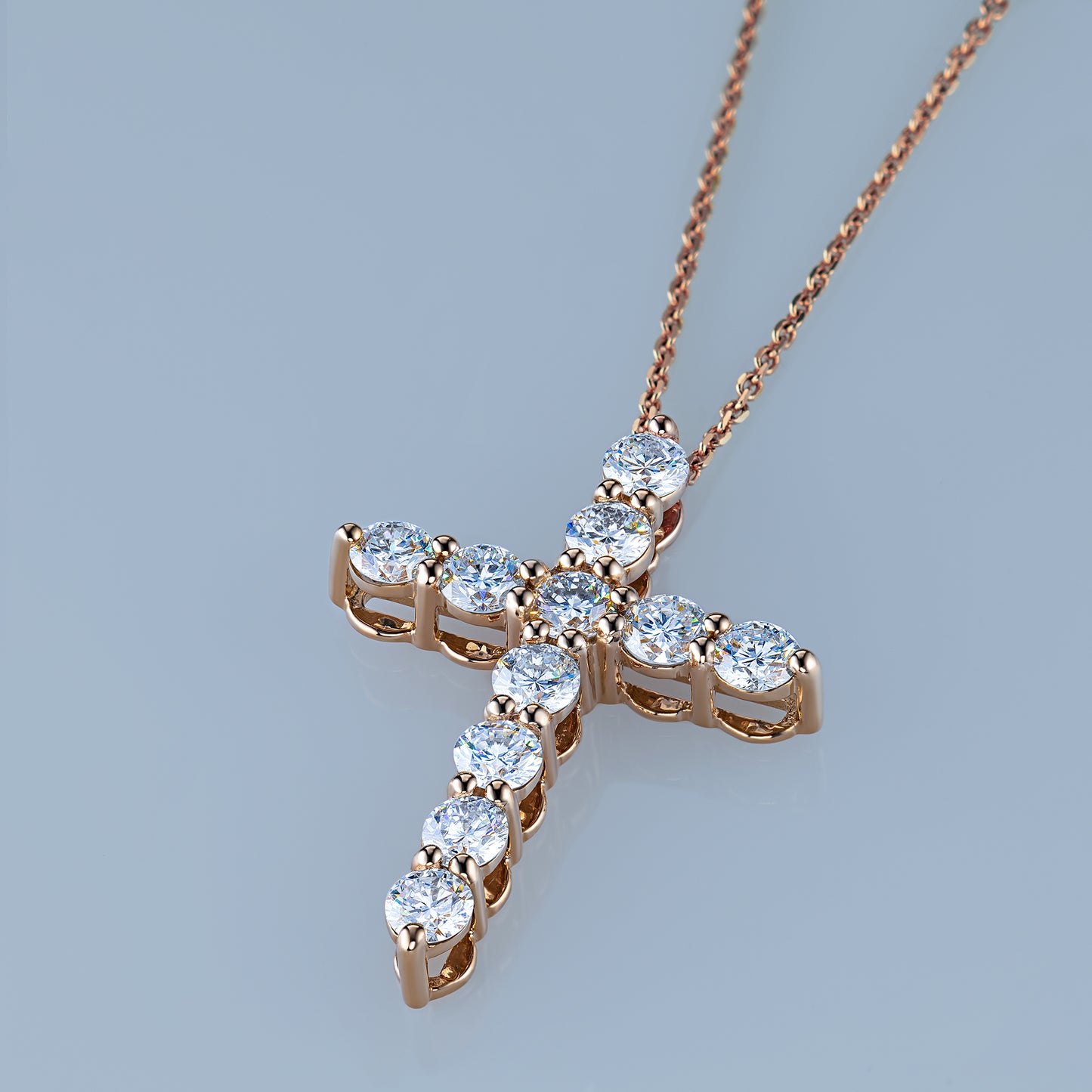 14K Yellow Gold Pendant with Lab-Created Diamonds