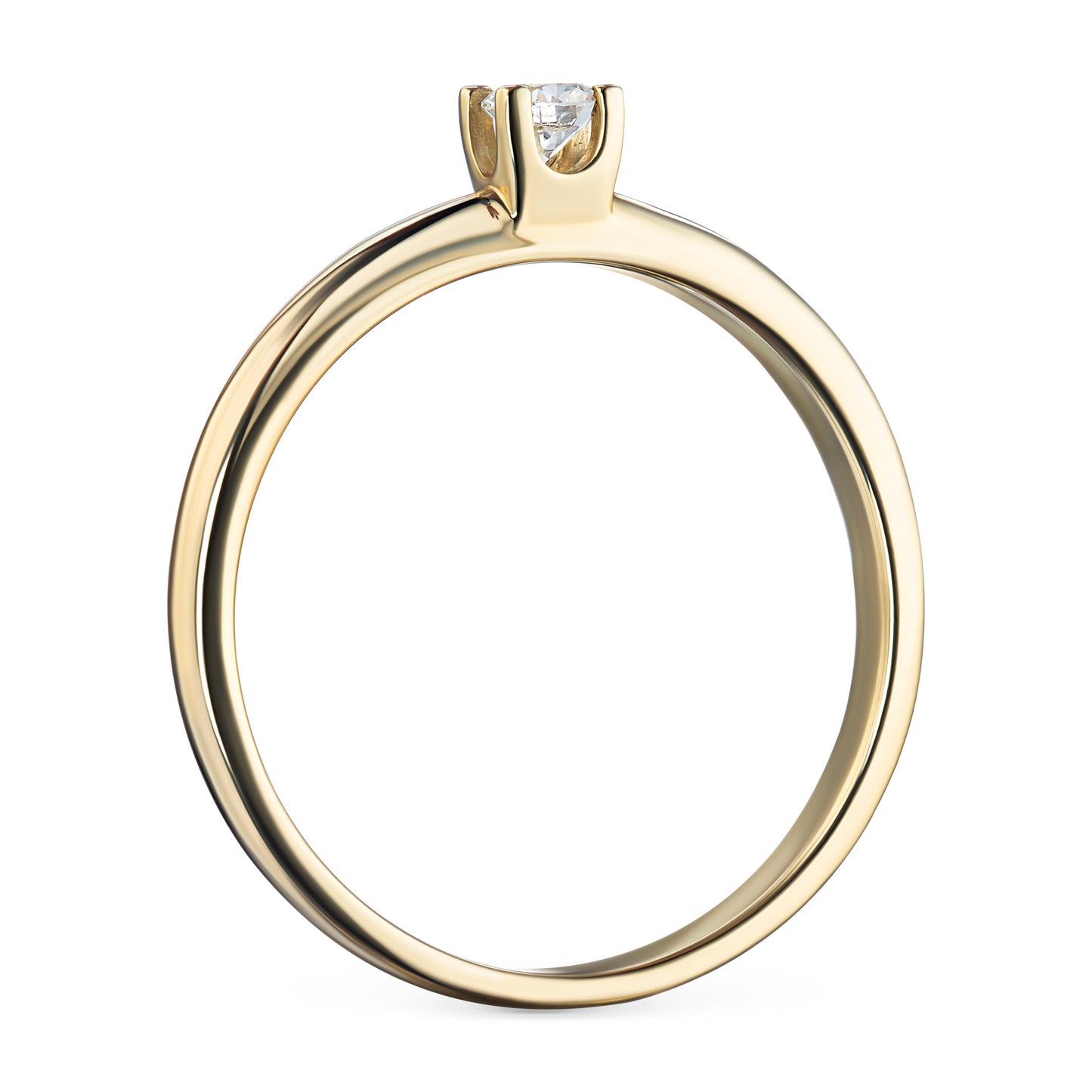 14K Yellow Gold Ring with Lab-Created Diamonds