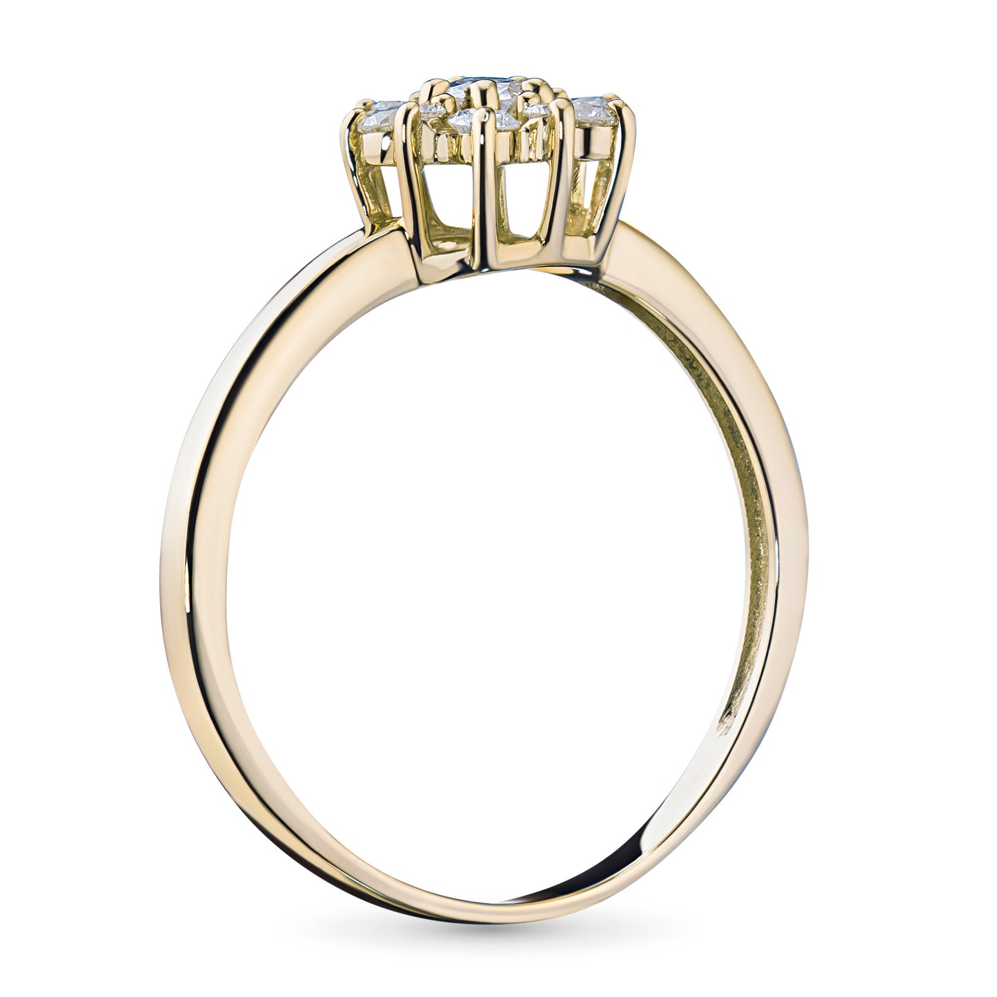 14K Yellow Gold Ring with Lab-Created Diamonds
