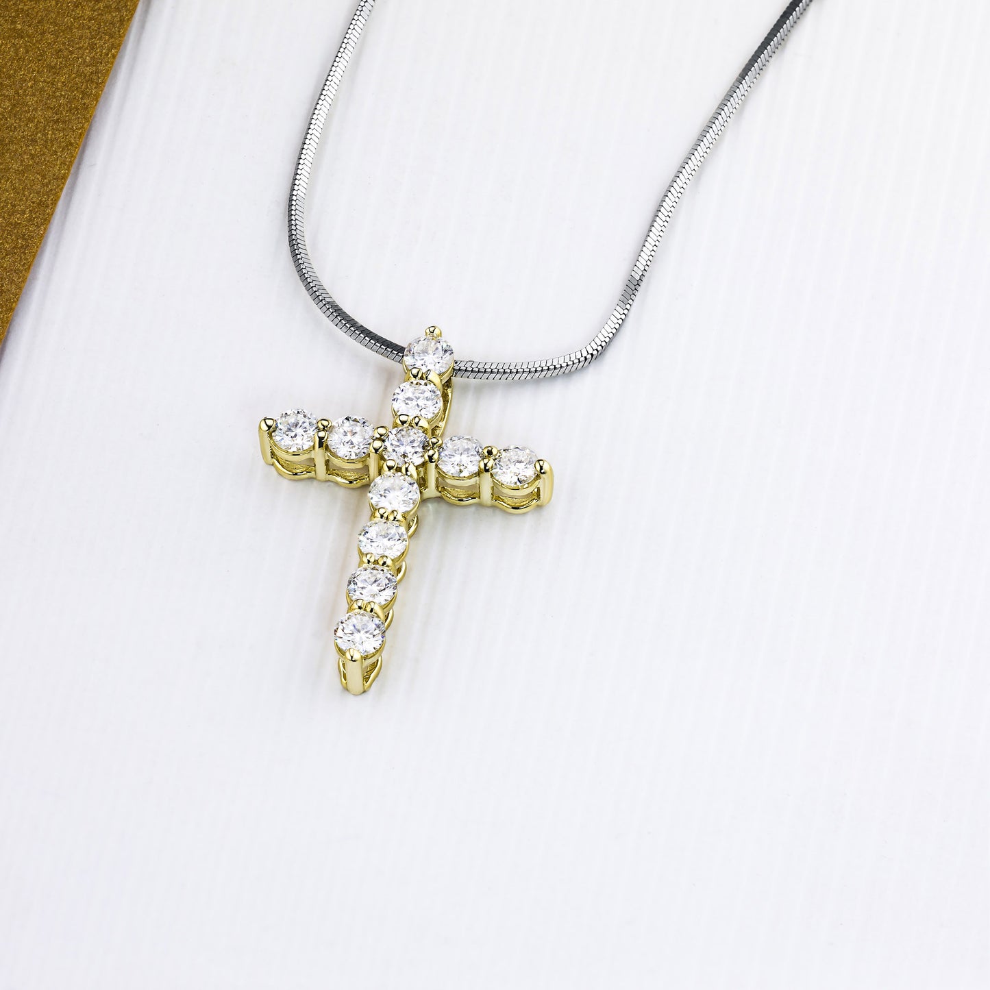 14K Yellow Gold Pendant with Lab-Created Diamonds