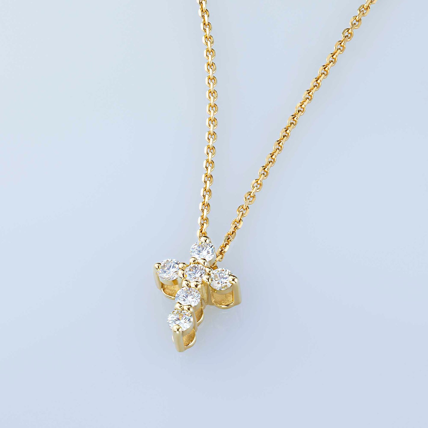 14K Yellow Gold Pendant with Lab-Created Diamonds