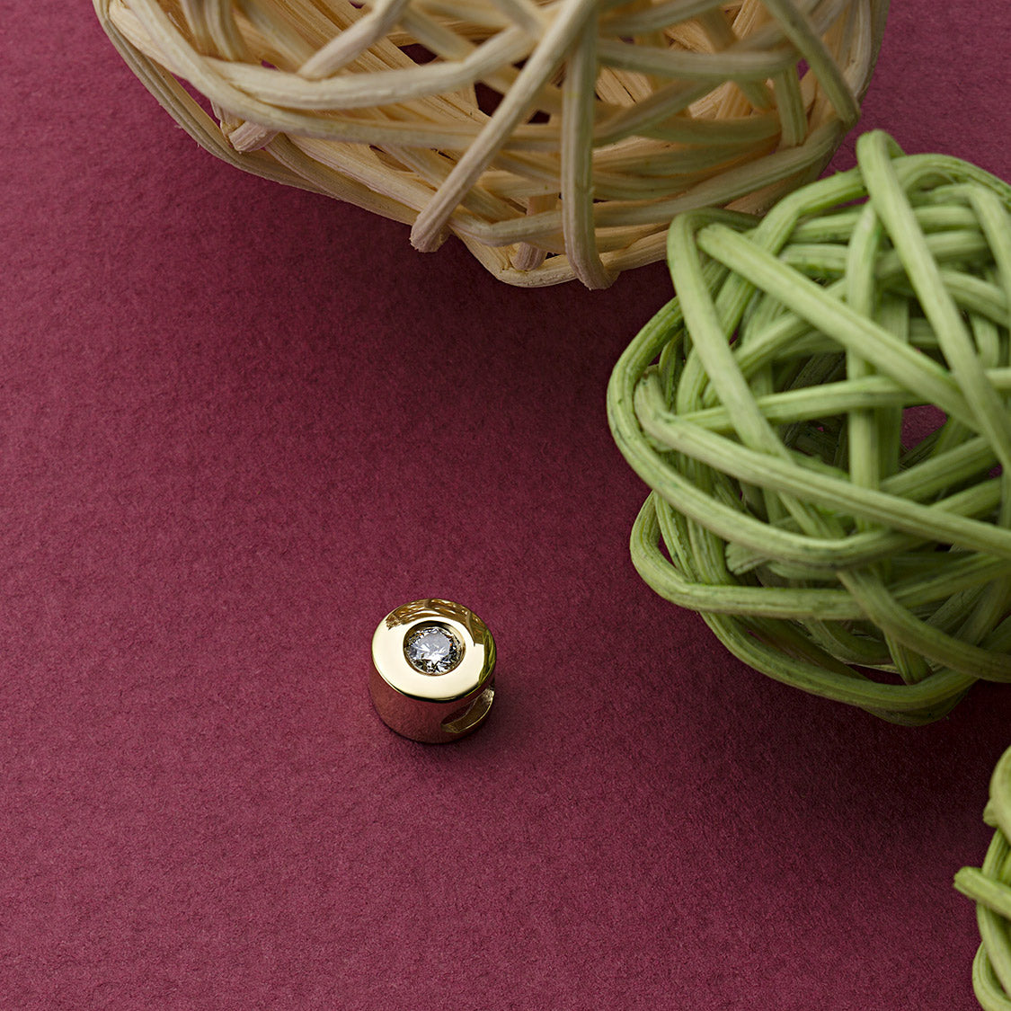 14K Yellow Gold Pendant with Lab-Created Diamonds