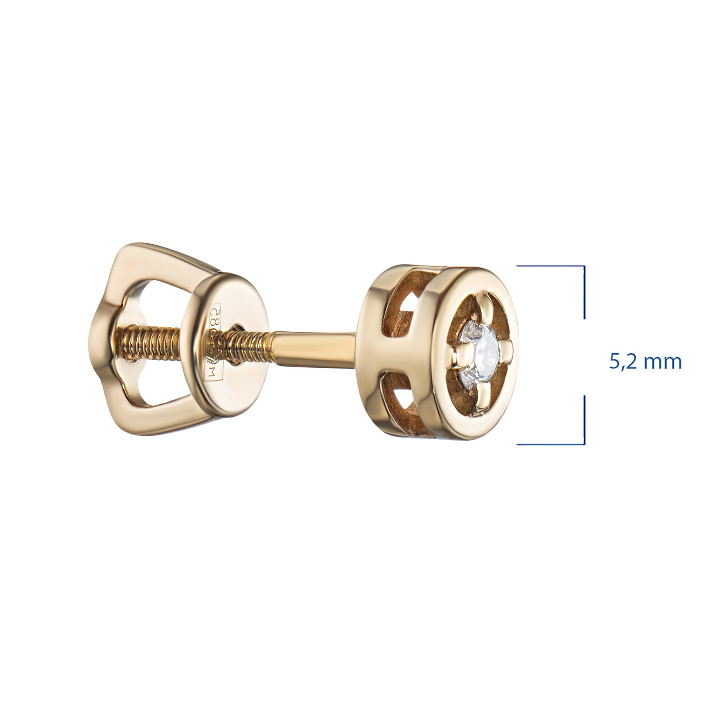 14K Yellow Gold Earring Studs with Lab-Created Diamonds 0.120 CT.TW