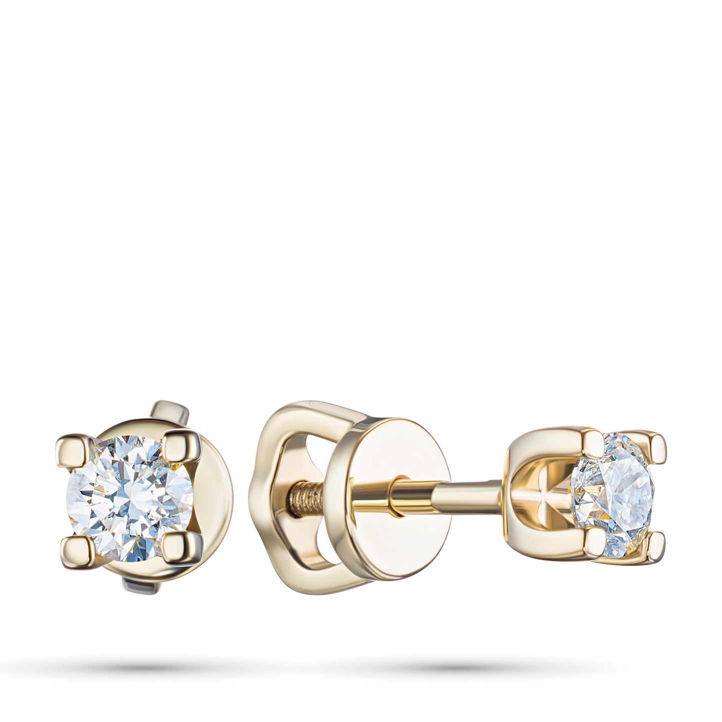 14K Yellow Gold Earring Studs with Lab-Created Diamonds 0.690 CT.TW