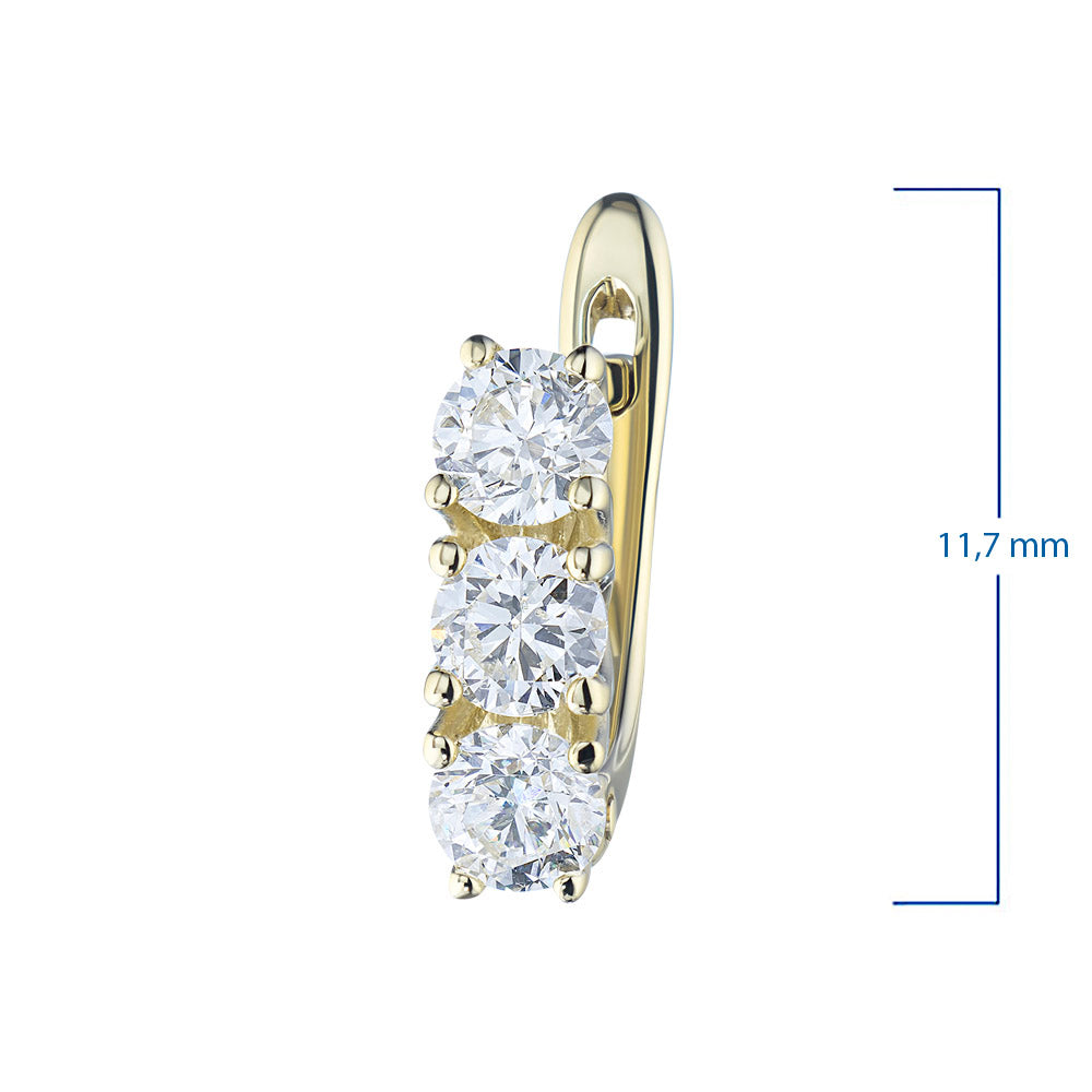 14K Yellow Gold Earrings with Lab-Created Diamonds 1.070 CT.TW