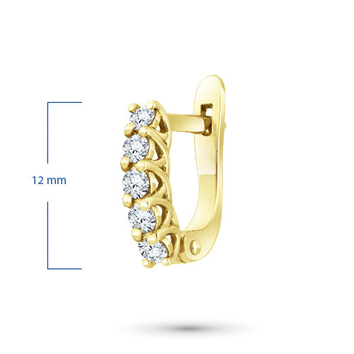 14K Yellow Gold Earrings with Lab-Created Diamonds 0.600 CT.TW
