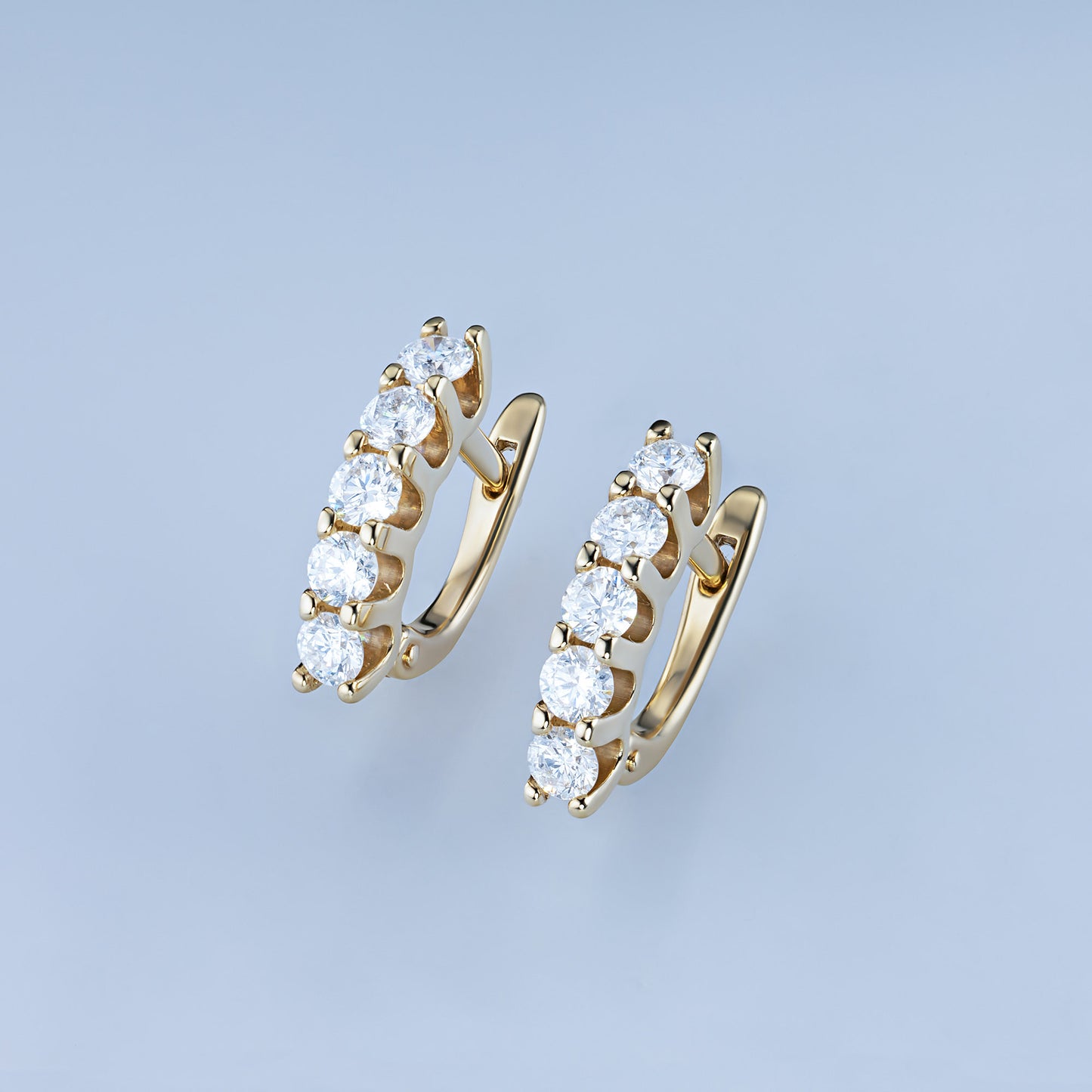 14K Yellow Gold Earrings with Lab-Created Diamonds 1.200 CT.TW
