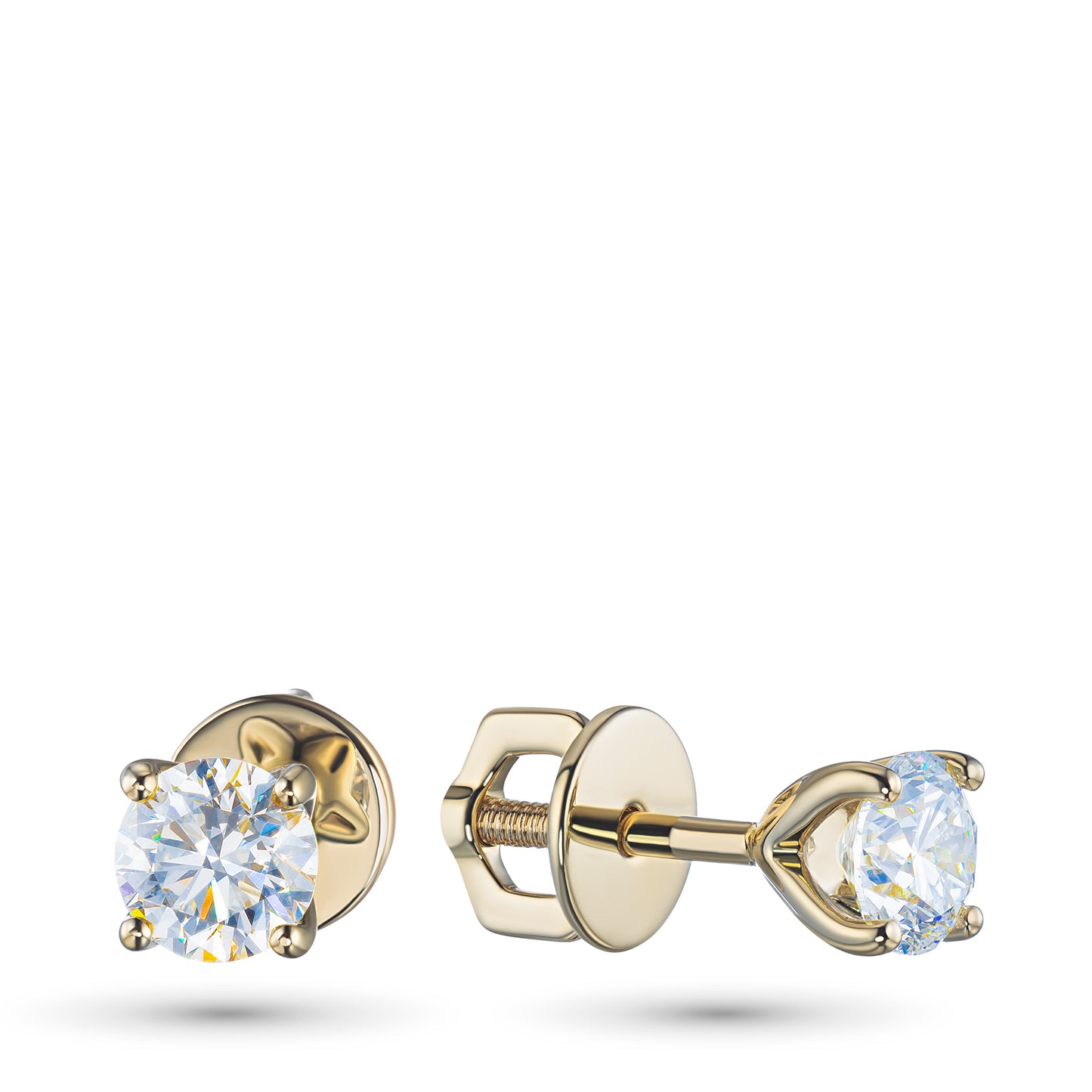 14K Yellow Gold Earring Studs with Lab-Created Diamonds 1.290 CT.TW