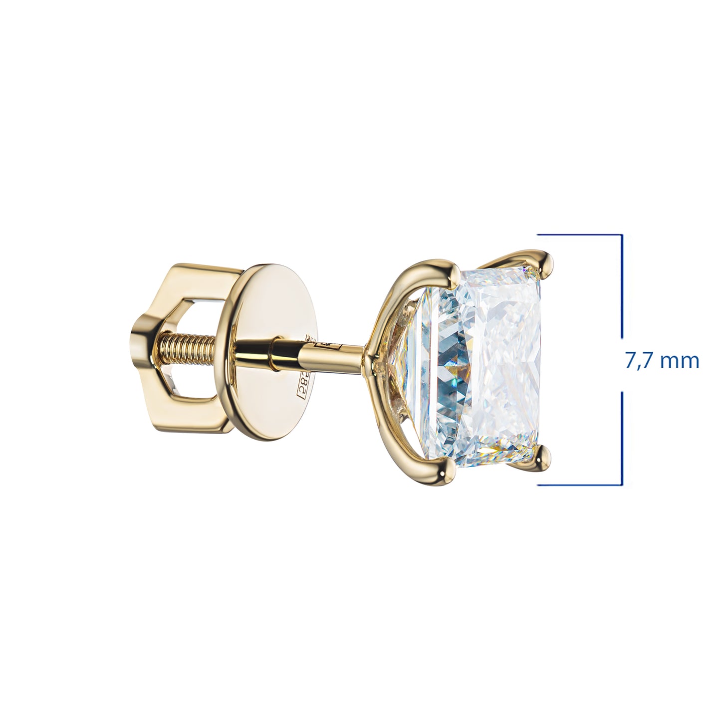 14K Yellow Gold Earring Studs with Lab-Created Diamonds 2.240 CT.TW