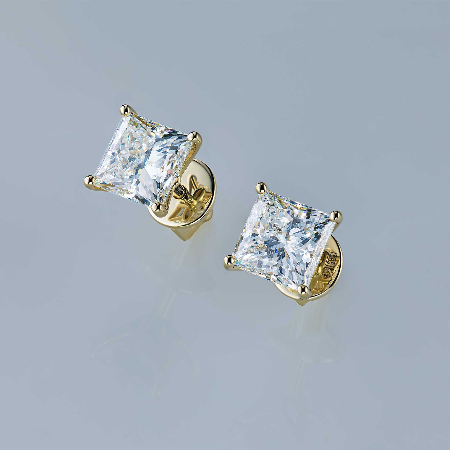 14K Yellow Gold Earring Studs with Lab-Created Diamonds 2.240 CT.TW