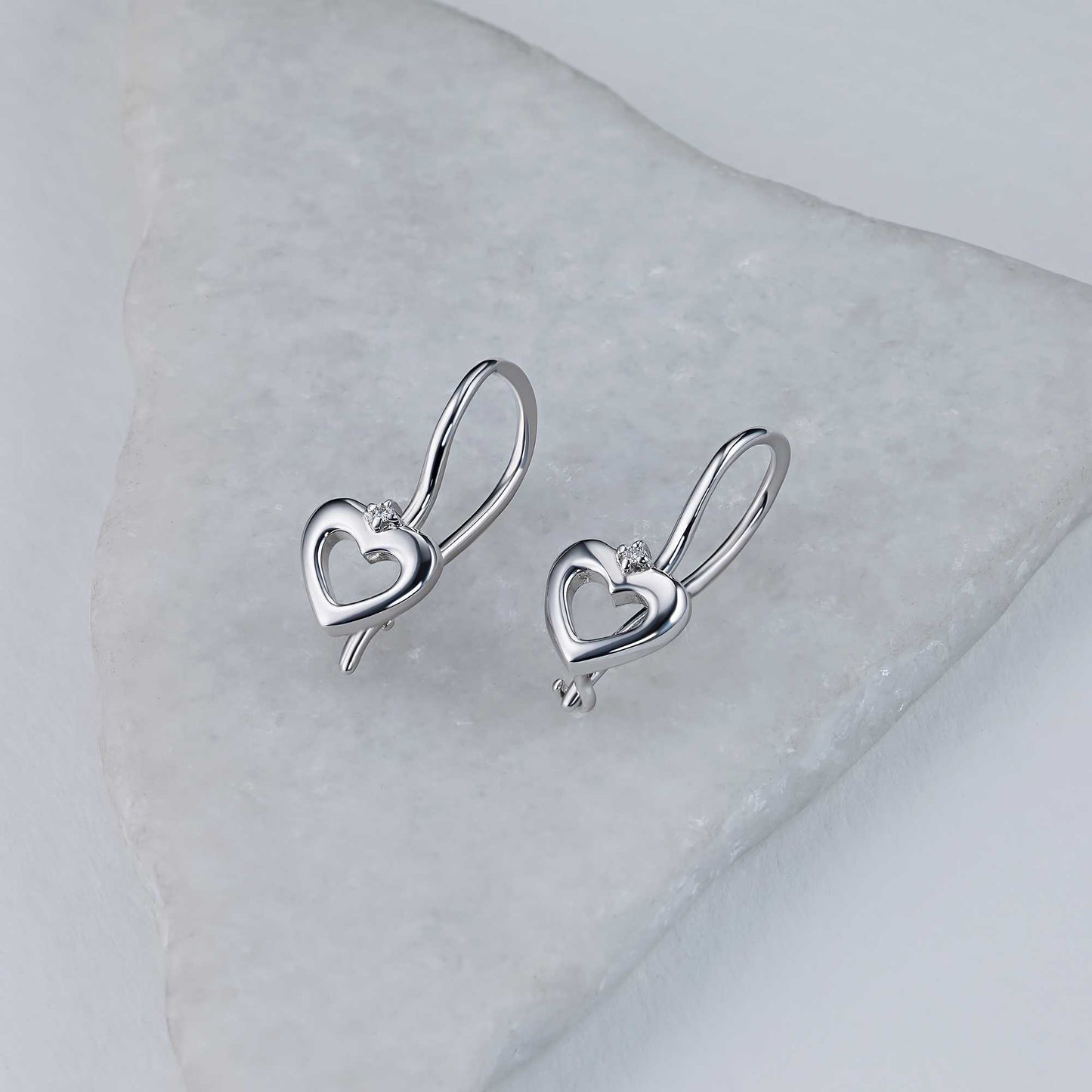 Sterling Silver Earrings with Lab-Created Diamonds 0.020 CT.TW