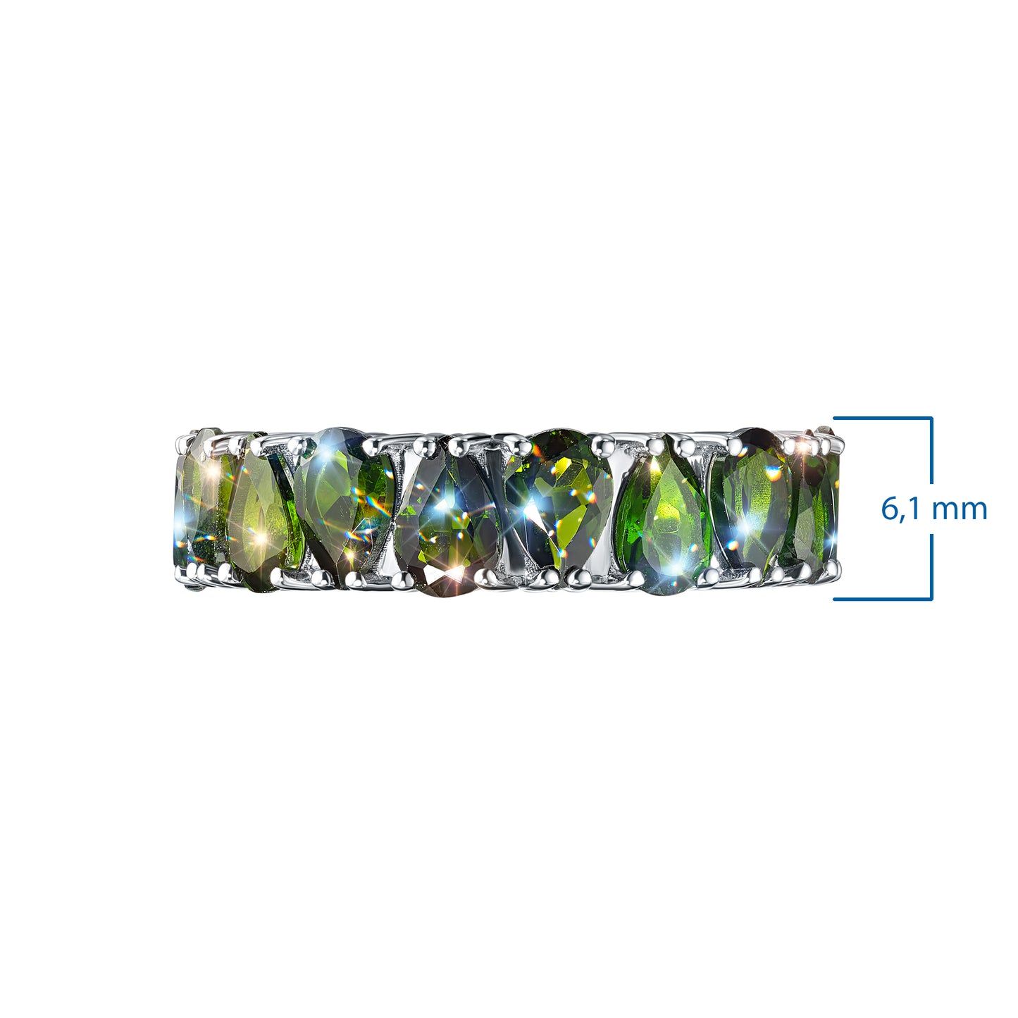 Sterling Silver Ring with Chrome diopside 4.490 CT.TW