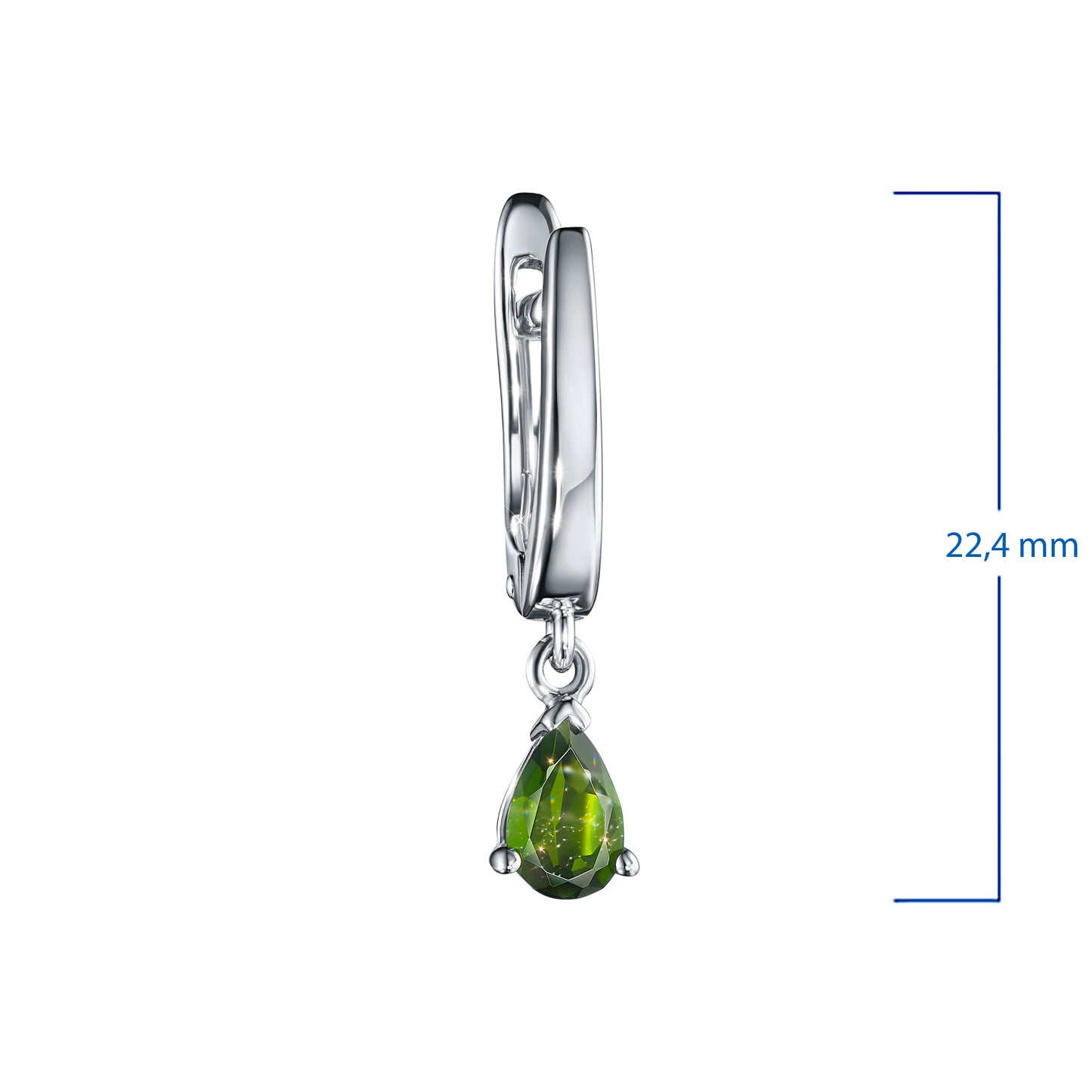 Sterling Silver Earrings with Chrome diopside 0.890 CT.TW