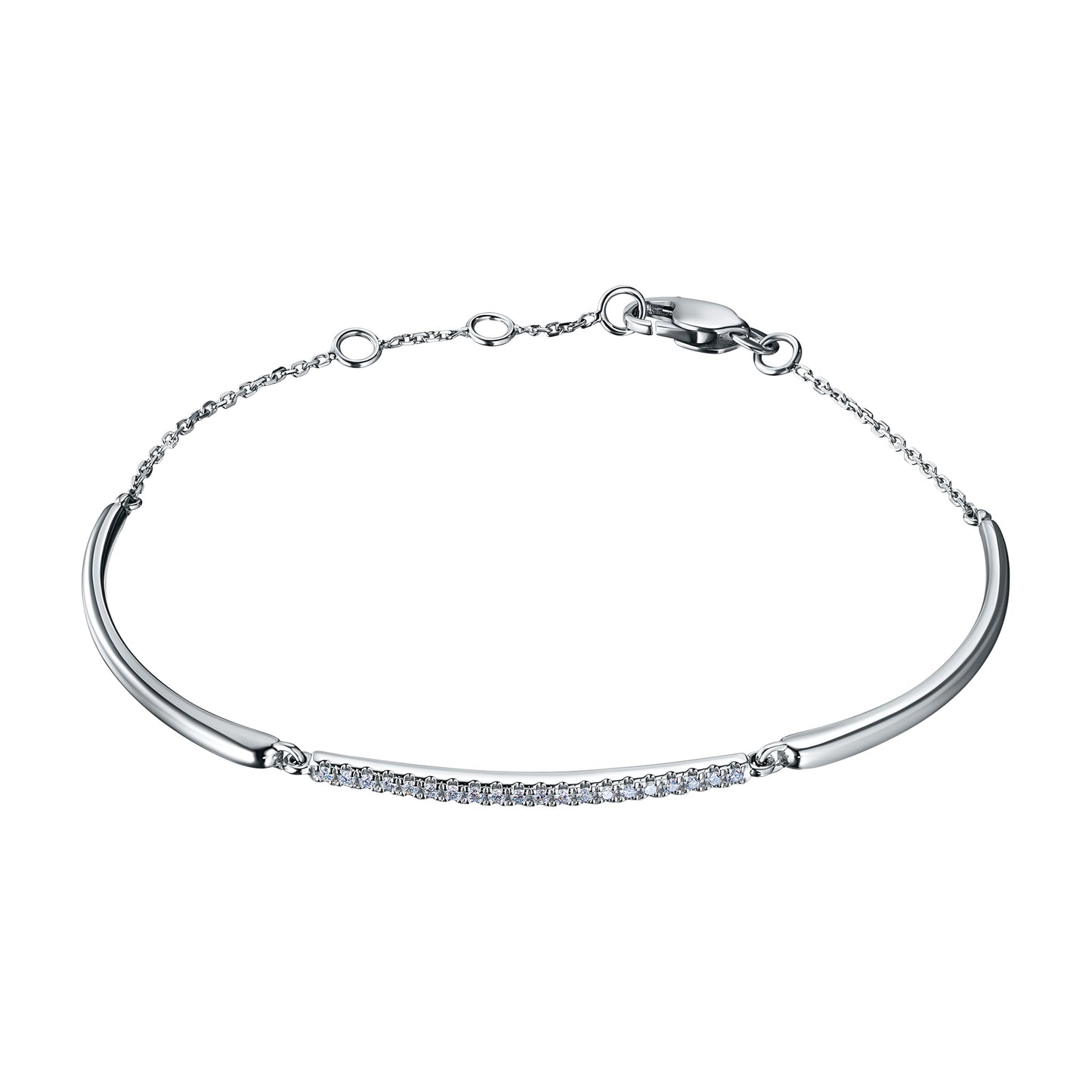 Sterling Silver Bracelet with Lab-Created Diamonds 0.240 CT.TW