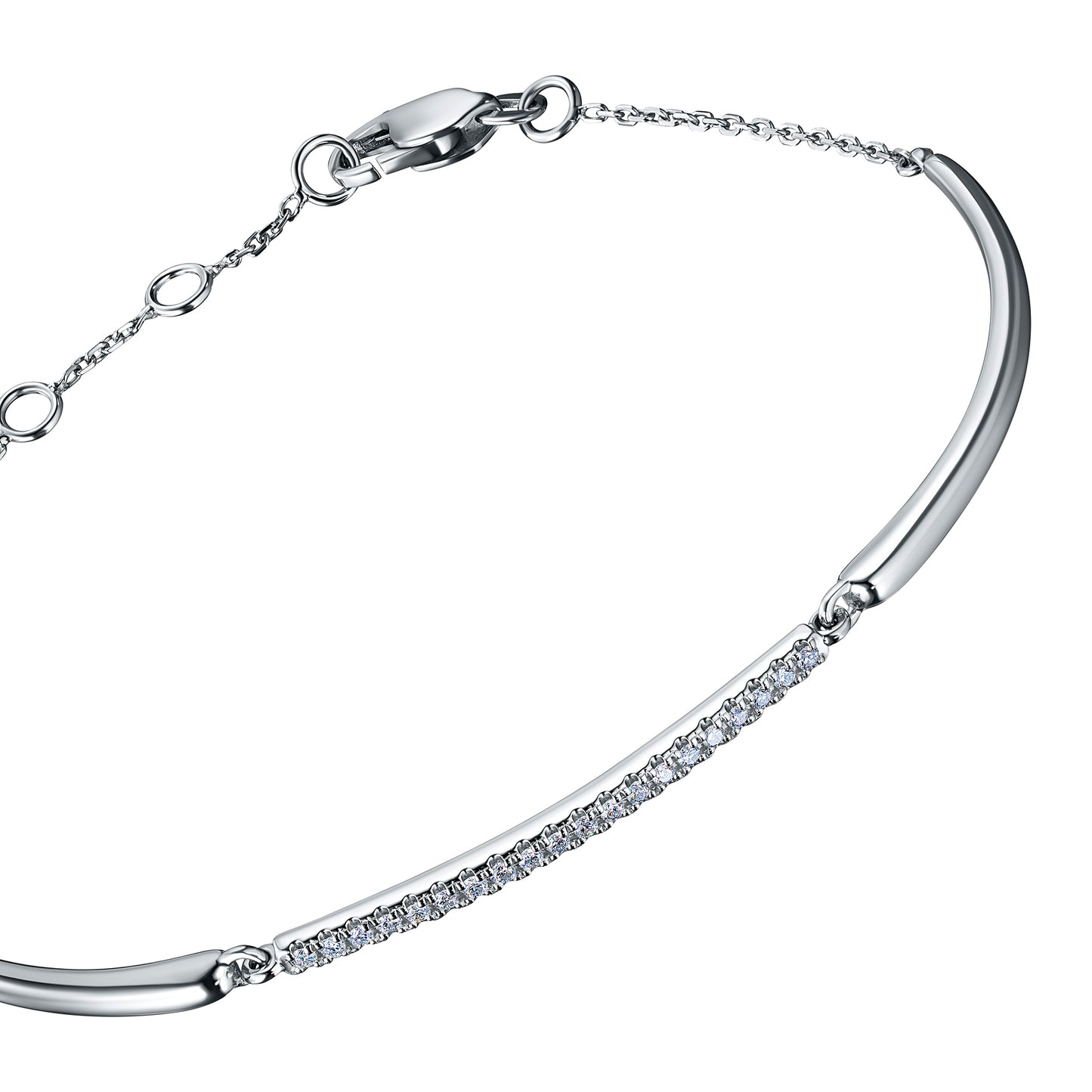 Sterling Silver Bracelet with Lab-Created Diamonds 0.240 CT.TW