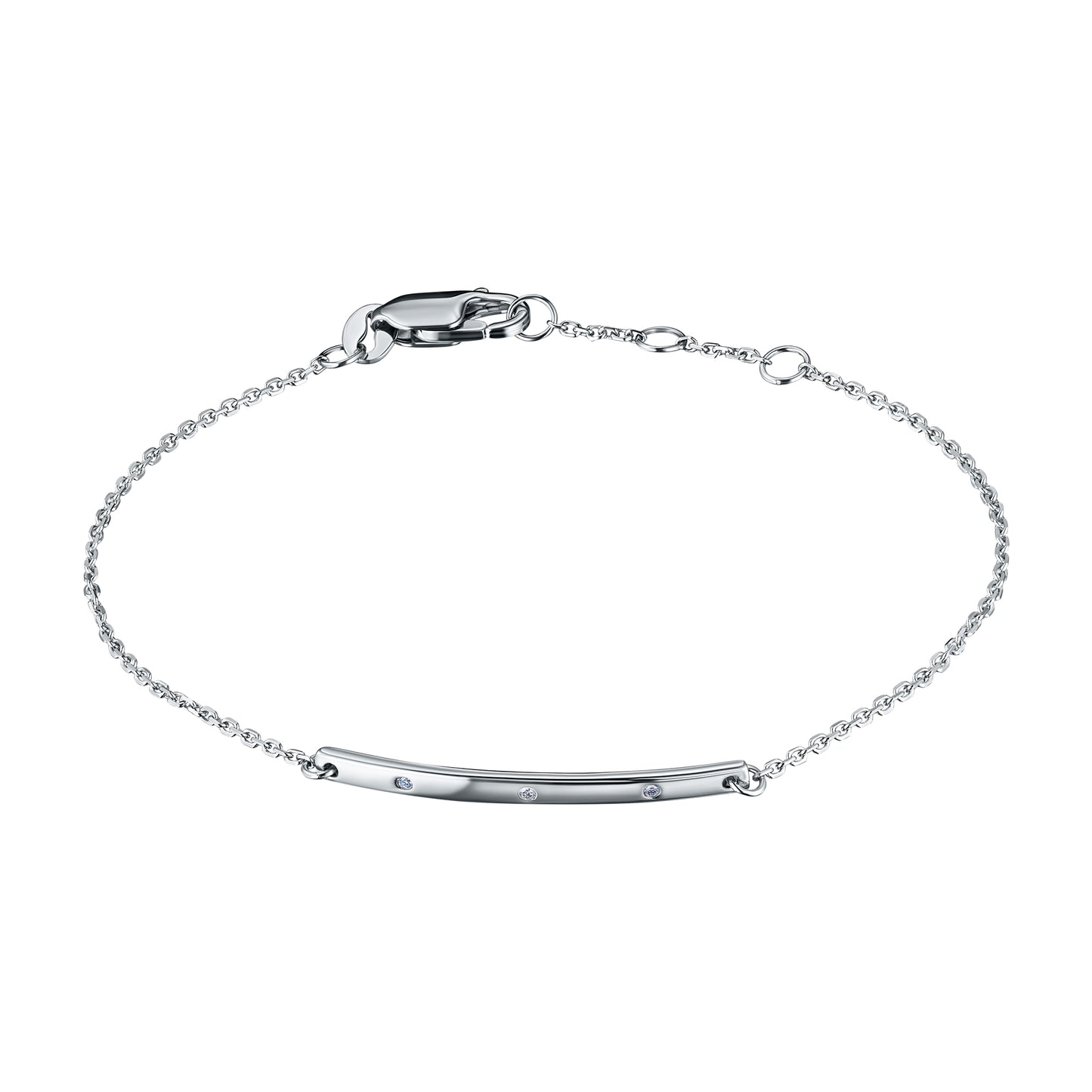 Sterling Silver Bracelet with Lab-Created Diamonds 0.030 CT.TW