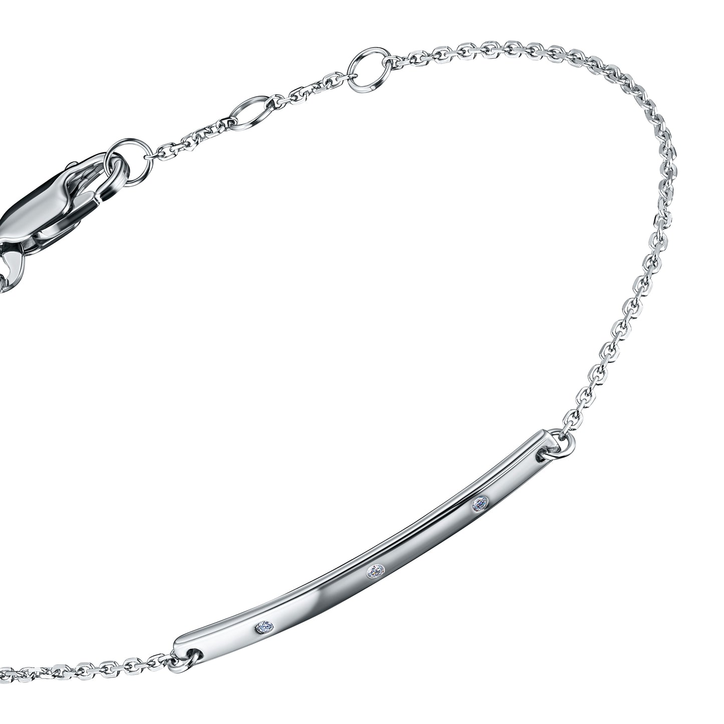Sterling Silver Bracelet with Lab-Created Diamonds 0.030 CT.TW