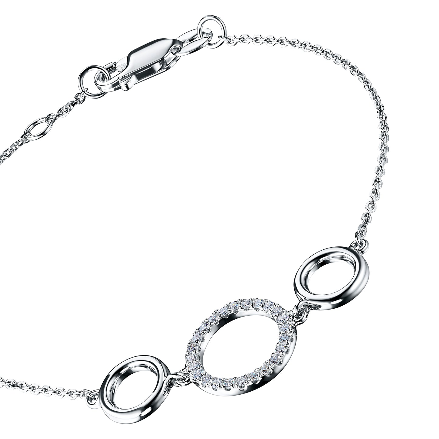 Sterling Silver Bracelet with Lab-Created Diamonds 0.290 CT.TW