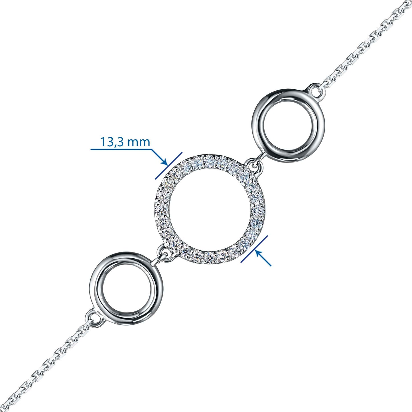 Sterling Silver Bracelet with Lab-Created Diamonds 0.290 CT.TW