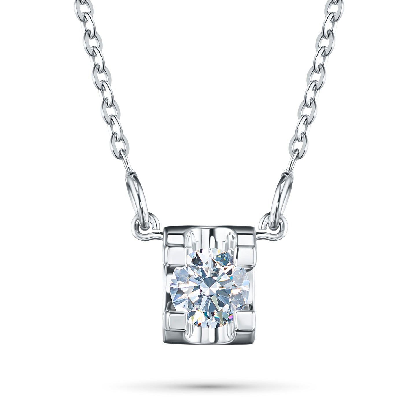 Sterling Silver Necklace with Lab-Created Diamonds 0.180 CT.TW