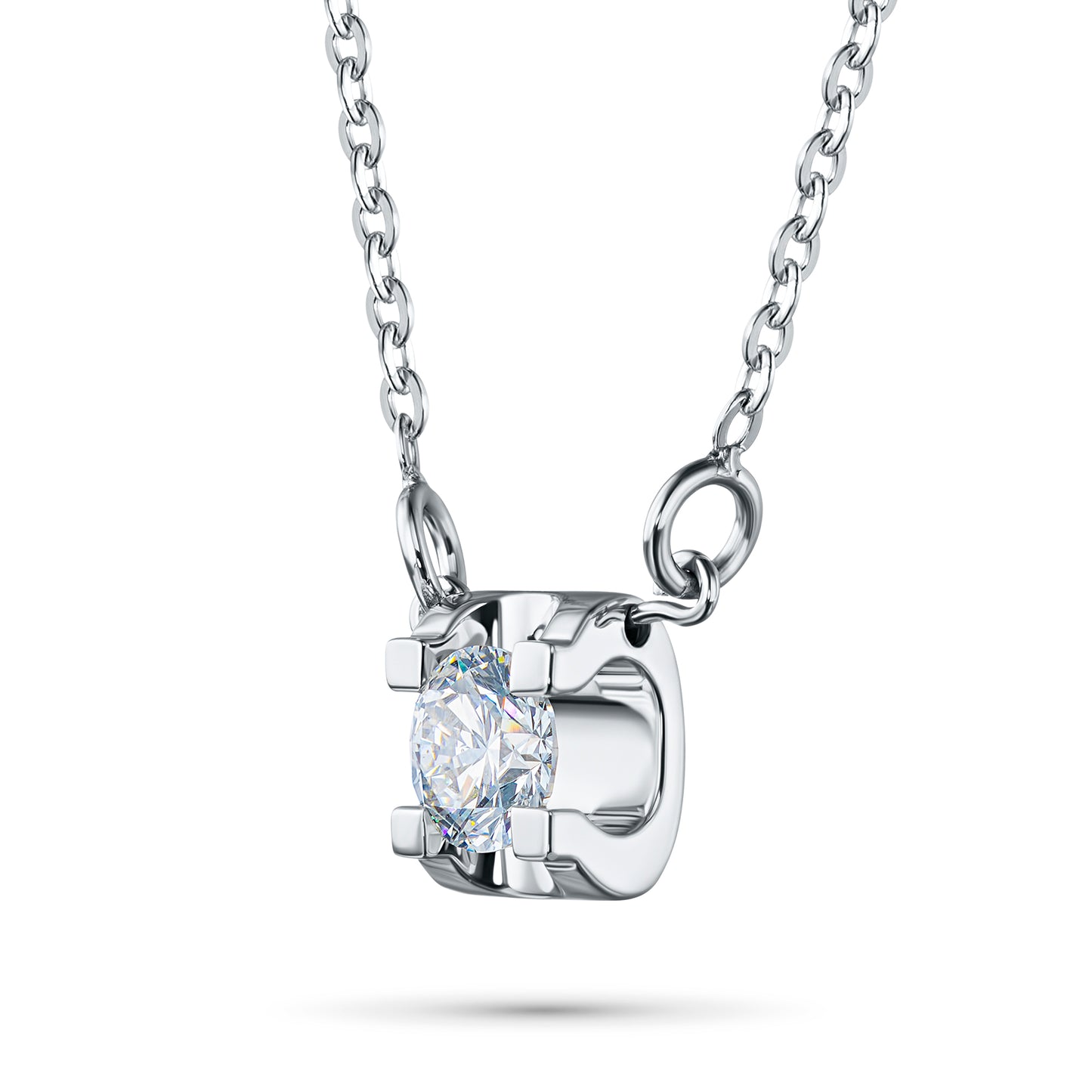 Sterling Silver Necklace with Lab-Created Diamonds 0.180 CT.TW