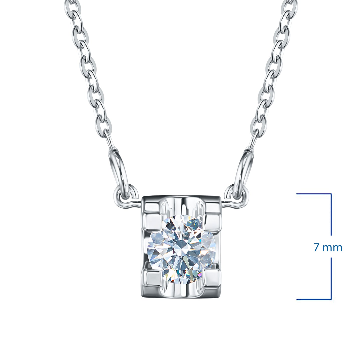 Sterling Silver Necklace with Lab-Created Diamonds 0.180 CT.TW