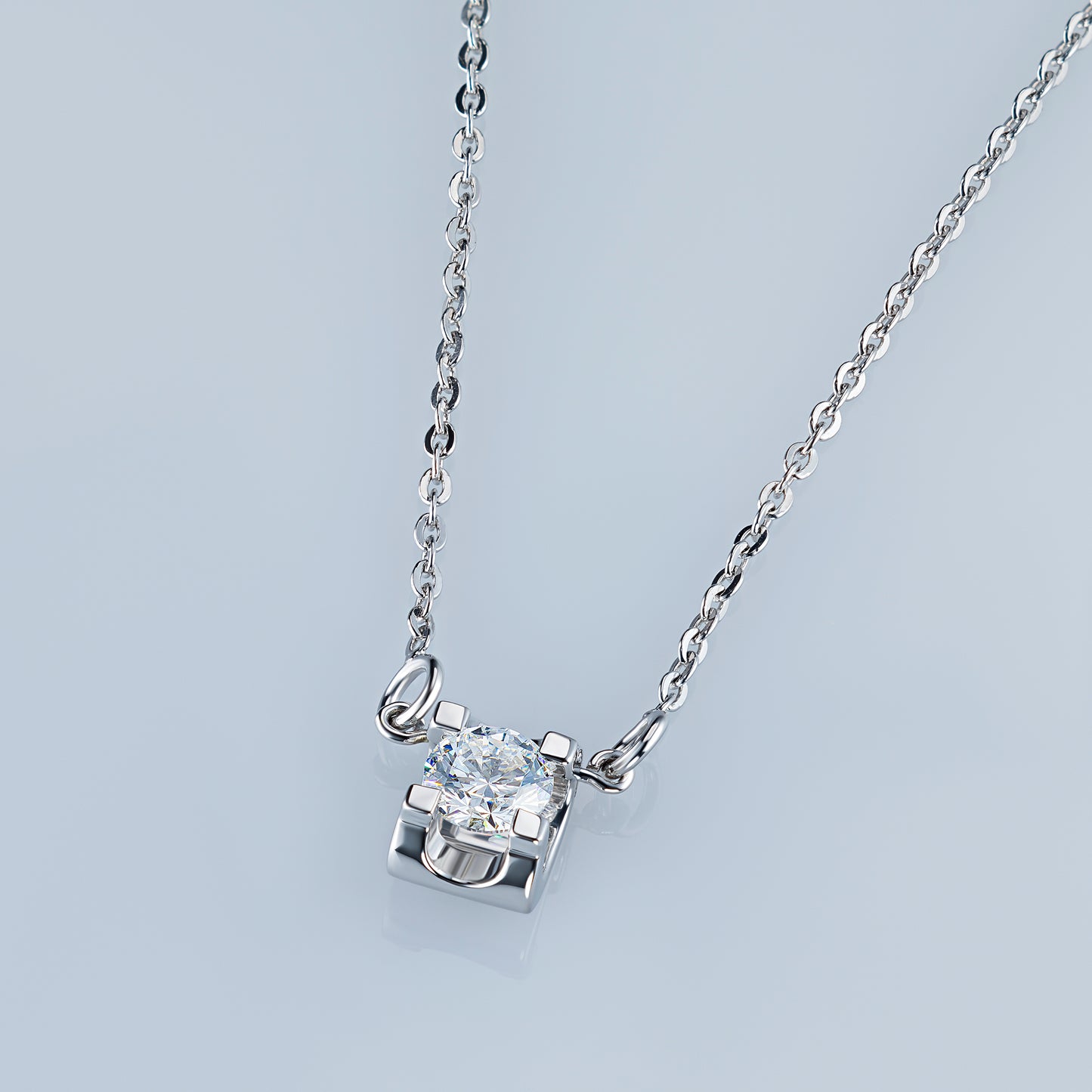 Sterling Silver Necklace with Lab-Created Diamonds 0.180 CT.TW