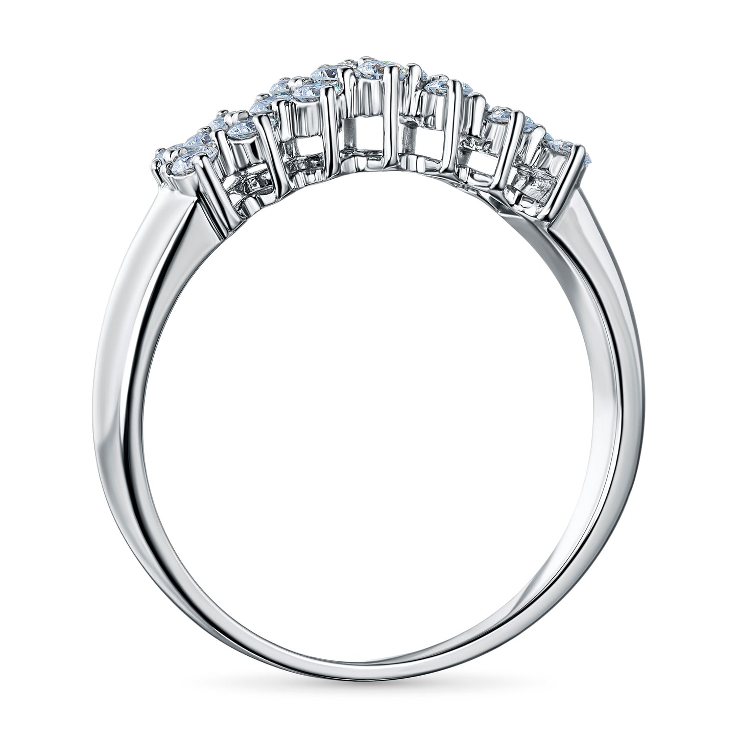 Sterling Silver Ring with Lab-Created Diamonds