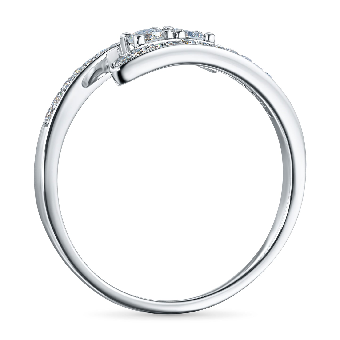 Sterling Silver Ring with Lab-Created Diamonds