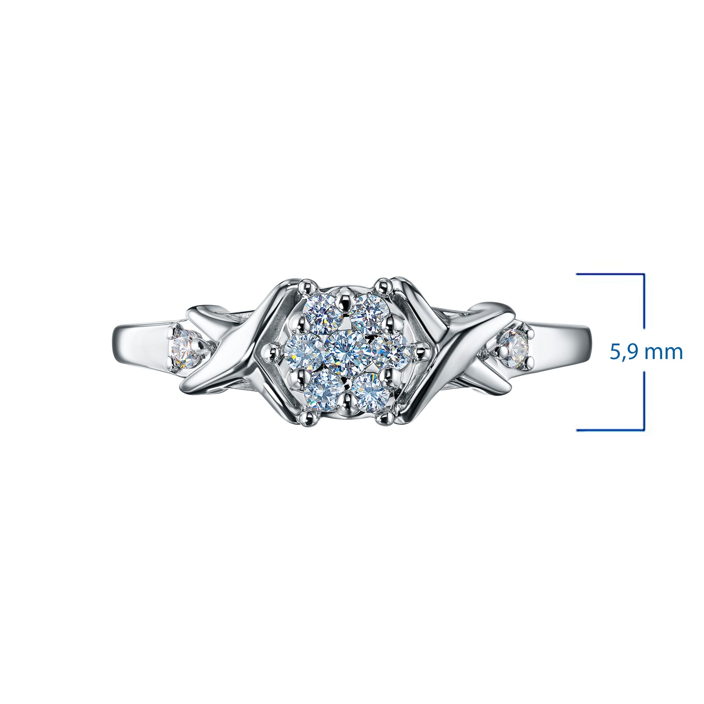Sterling Silver Ring with Lab-Created Diamonds 0.130 CT.TW