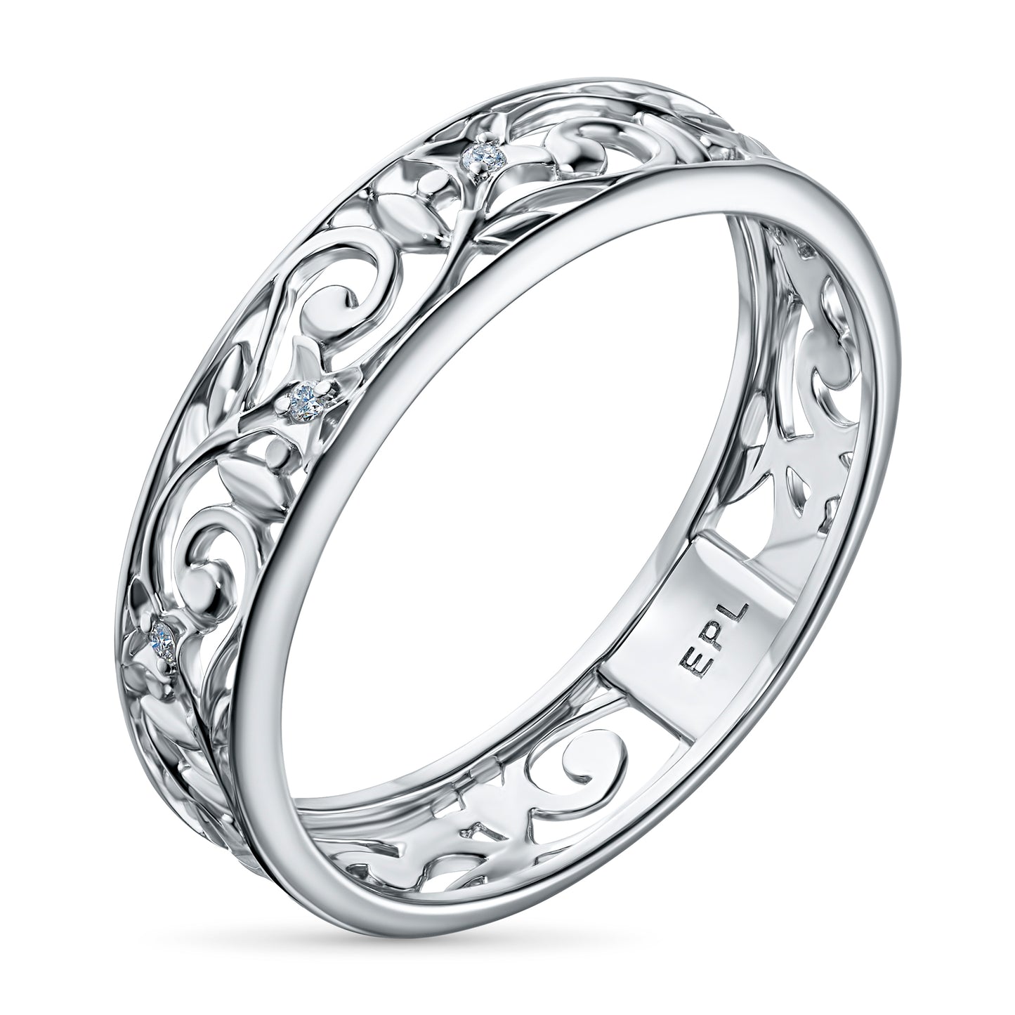 Sterling Silver Ring with Lab-Created Diamonds 0.010 CT.TW