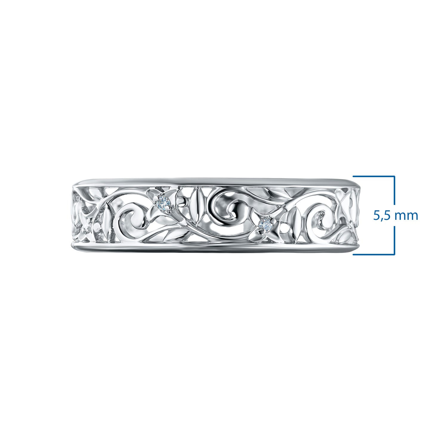 Sterling Silver Ring with Lab-Created Diamonds 0.010 CT.TW