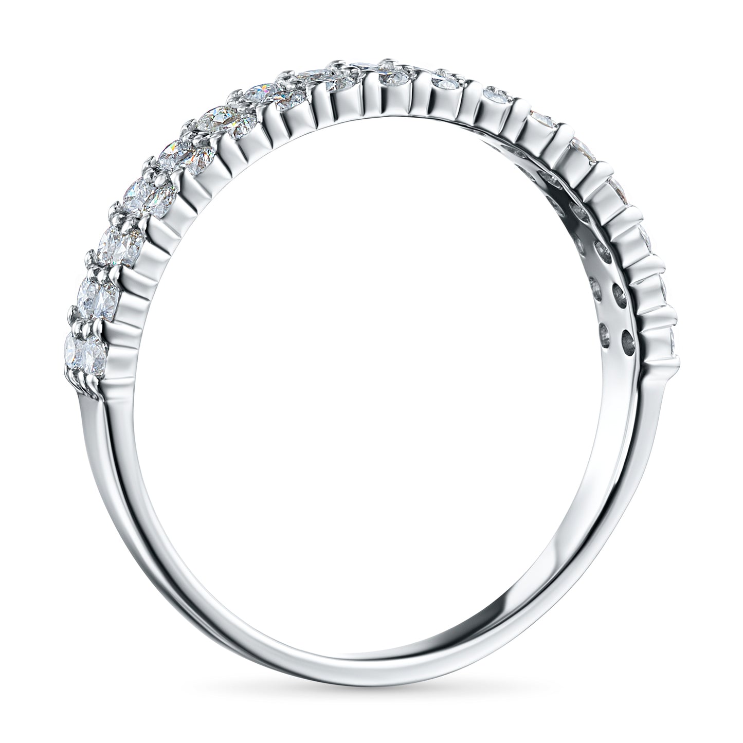 Sterling Silver Ring with Lab-Created Diamonds