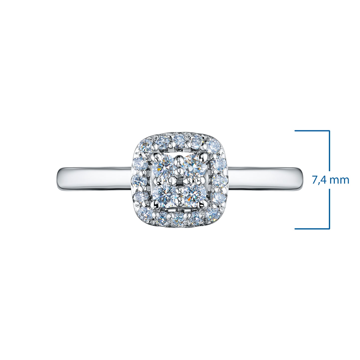 Sterling Silver Ring with Lab-Created Diamonds 0.200 CT.TW