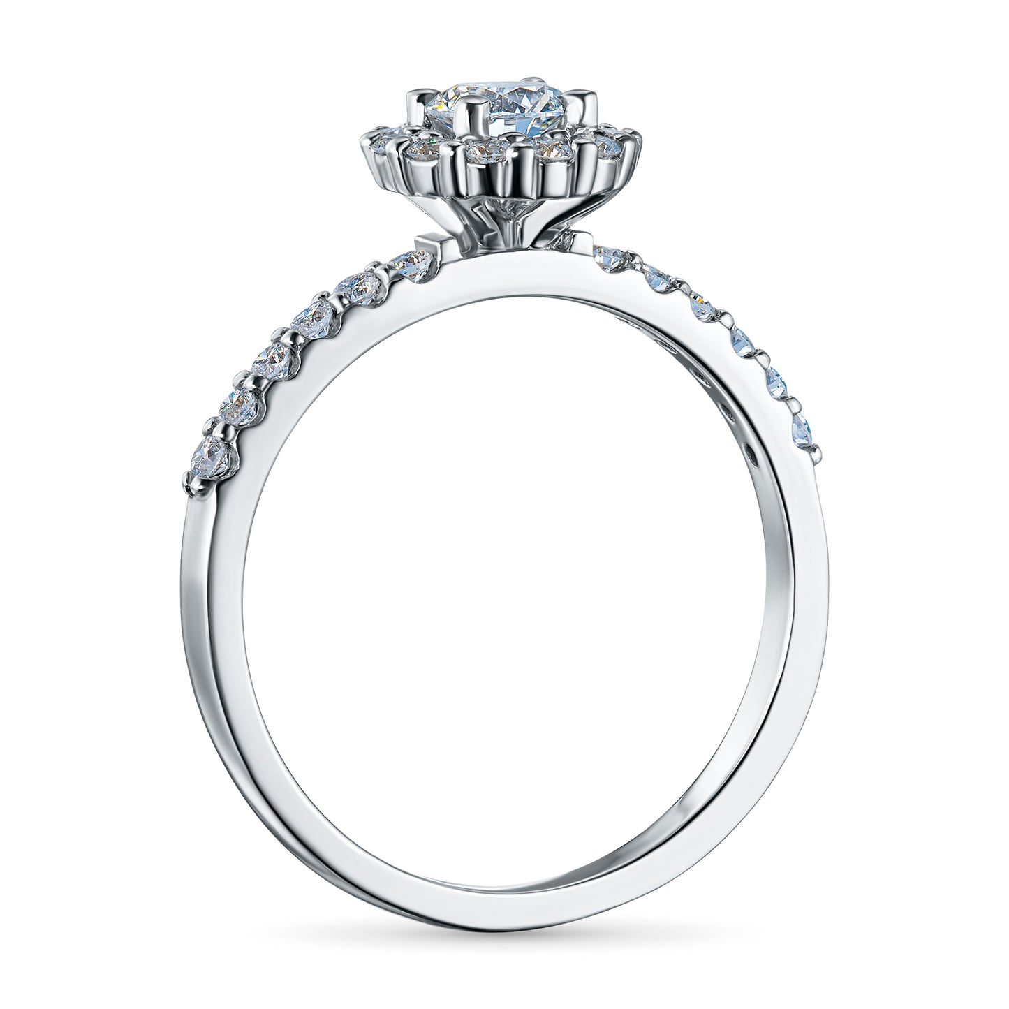 Sterling Silver Ring with Lab-Created Diamonds