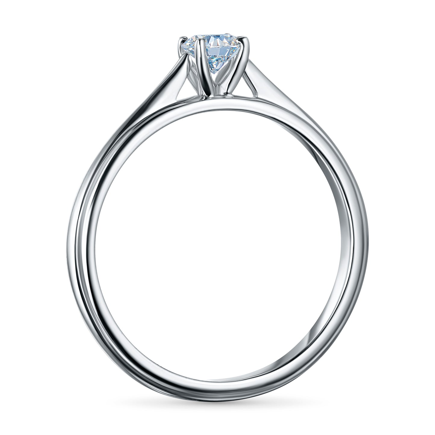 Sterling Silver Ring with Lab-Created Diamonds