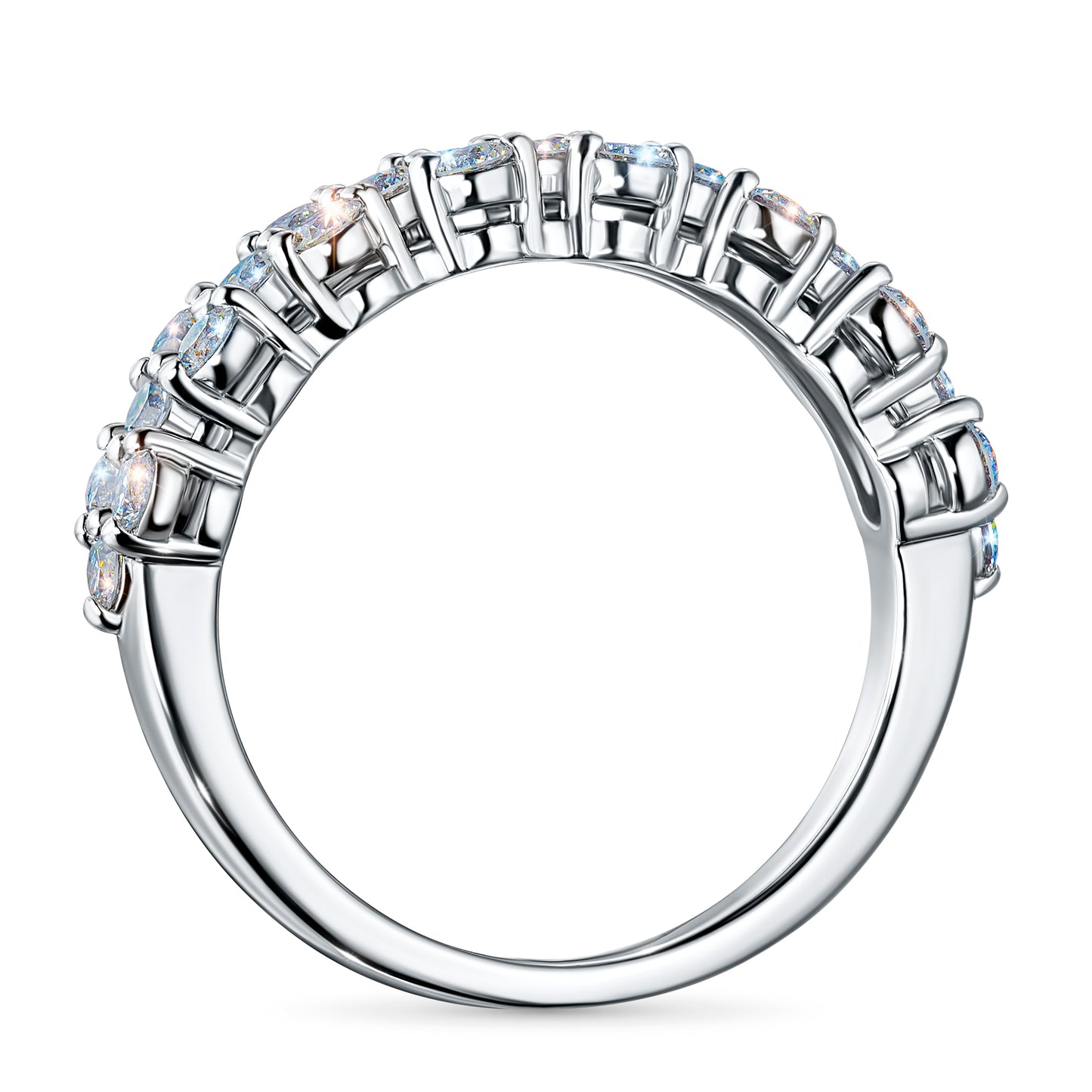 Sterling Silver Ring with Lab-Created Diamonds