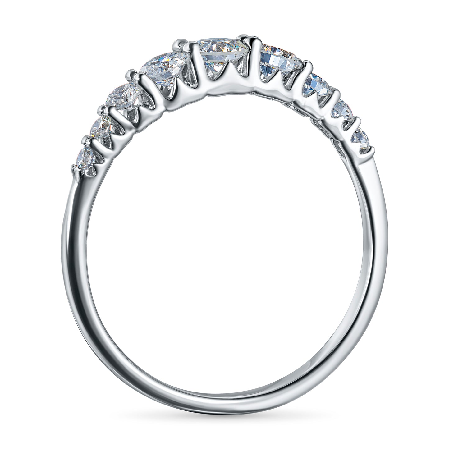 Sterling Silver Ring with Lab-Created Diamonds
