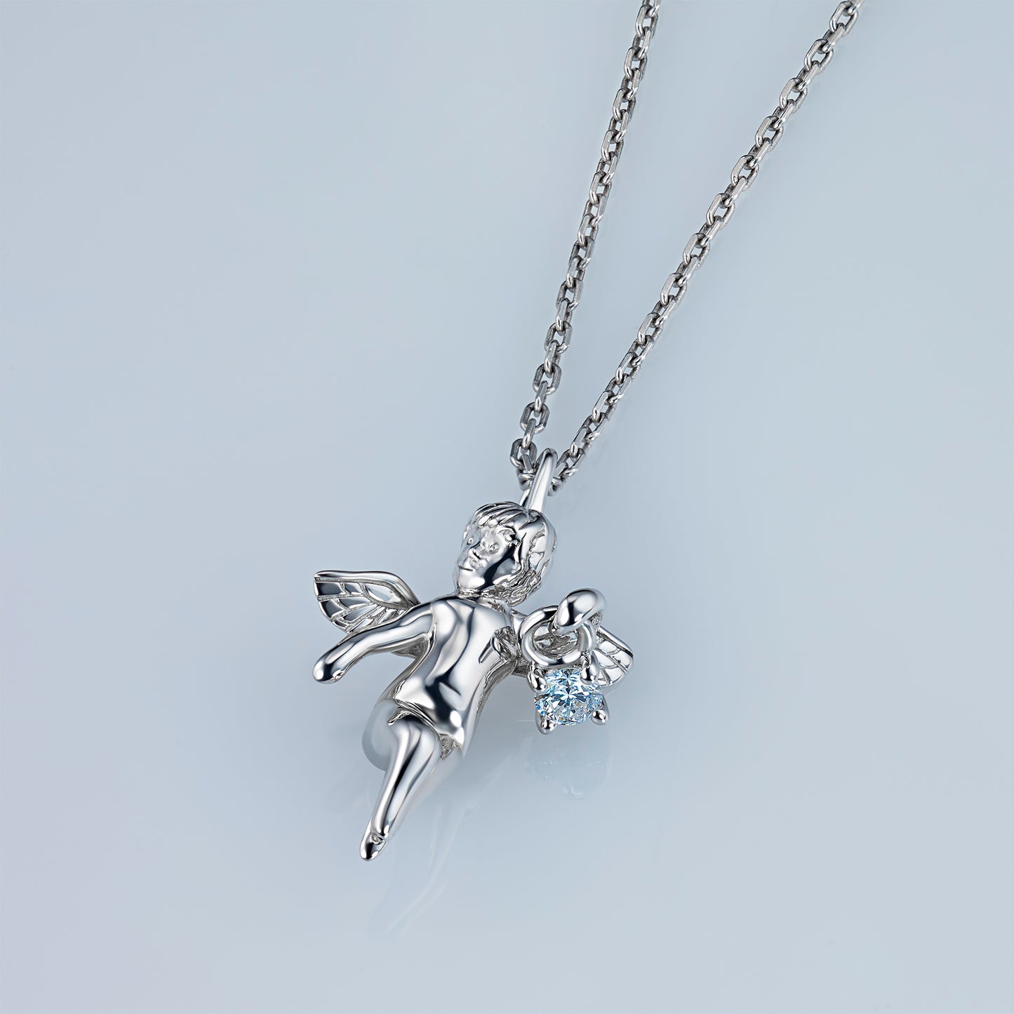 Sterling Silver Pendant with Lab-Created Diamonds 0.080 CT.TW