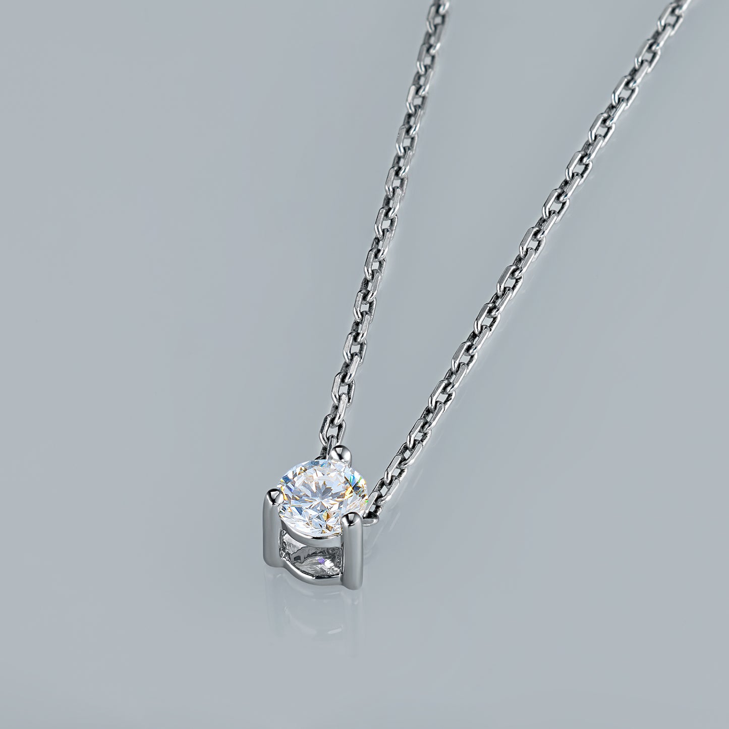 Sterling Silver Pendant with Lab-Created Diamonds