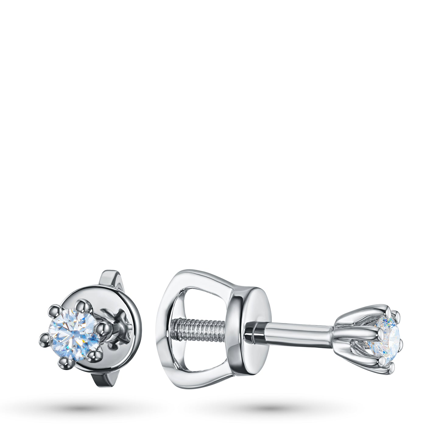 Sterling Silver Earring Studs with Lab-Created Diamonds 0.170 CT.TW