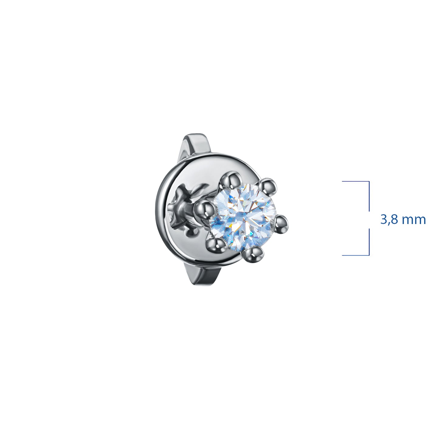 Sterling Silver Earring Studs with Lab-Created Diamonds 0.170 CT.TW