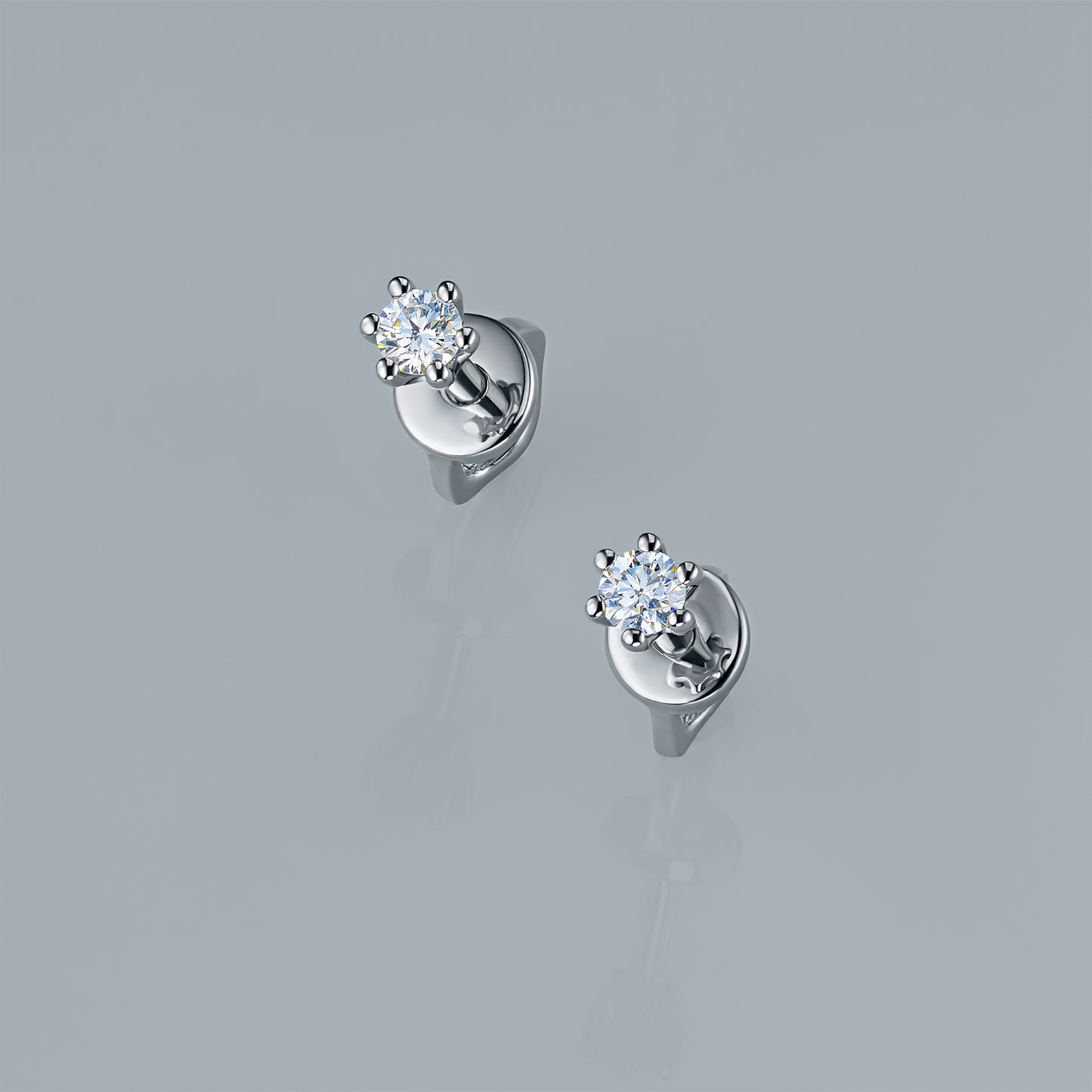 Sterling Silver Earring Studs with Lab-Created Diamonds 0.170 CT.TW