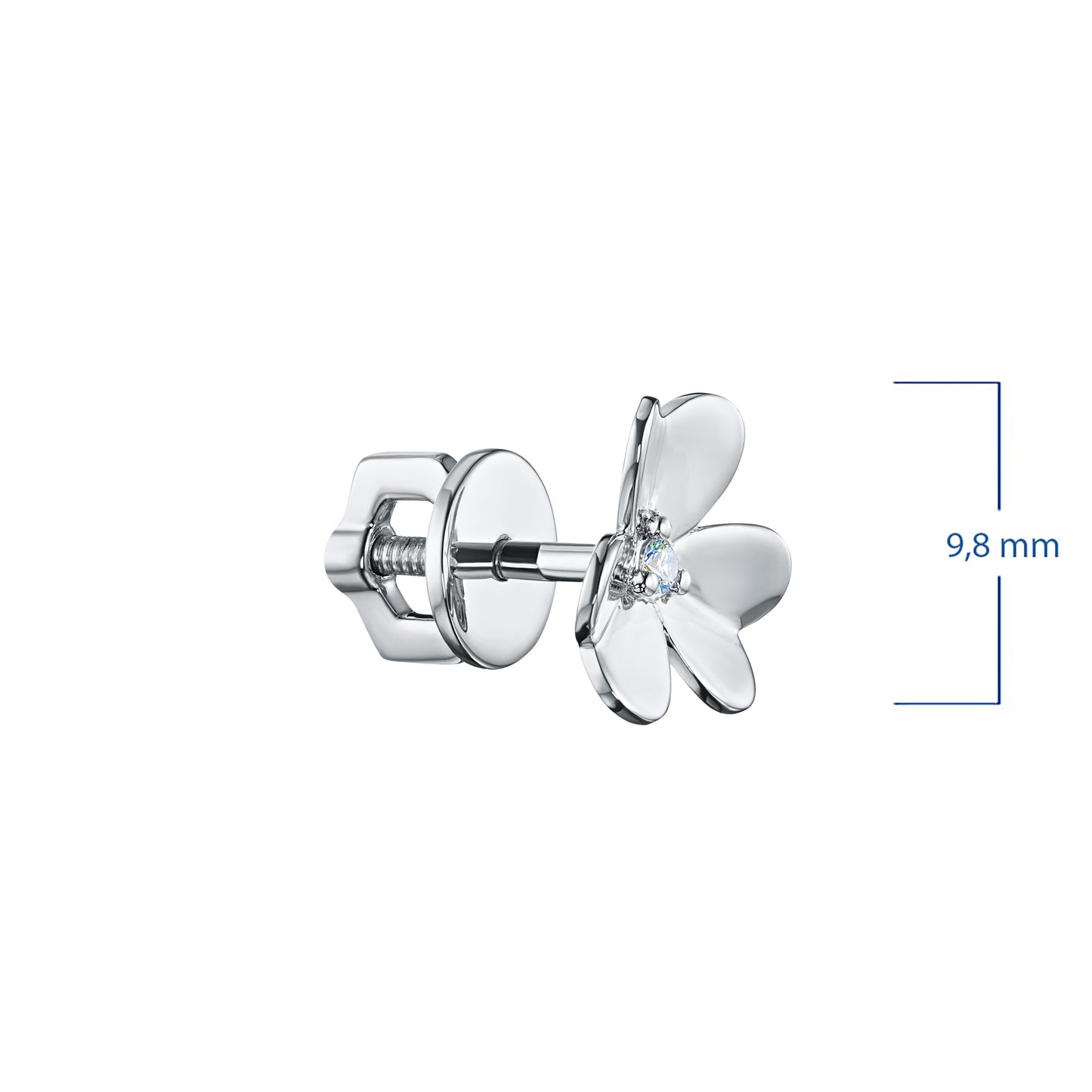 Sterling Silver Earring Studs with Lab-Created Diamonds 0.040 CT.TW