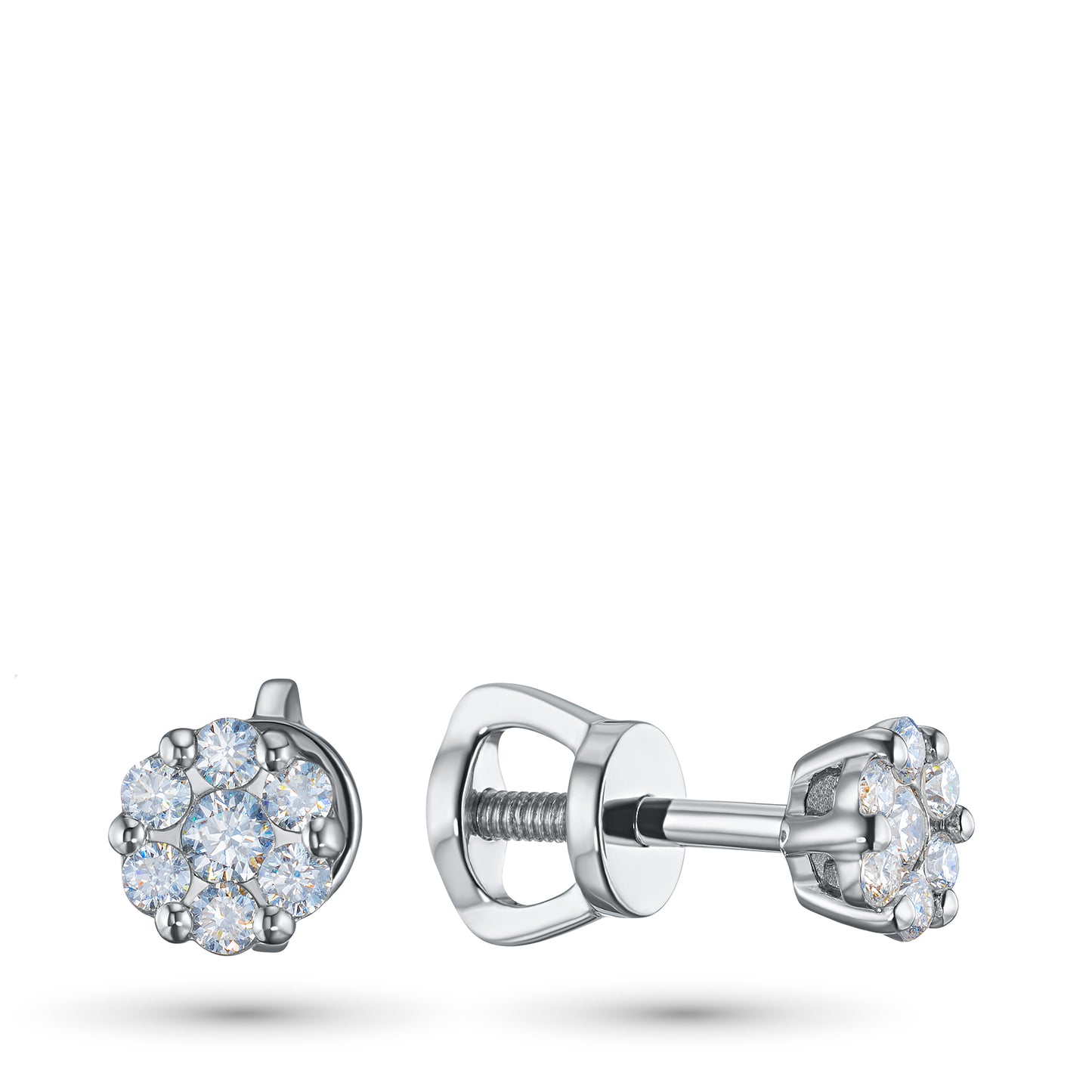 Sterling Silver Earring Studs with Lab-Created Diamonds 0.230 CT.TW