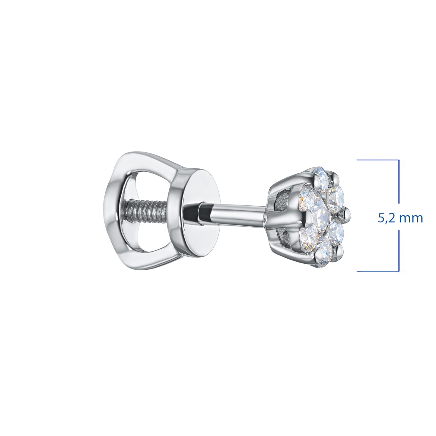 Sterling Silver Earring Studs with Lab-Created Diamonds 0.230 CT.TW