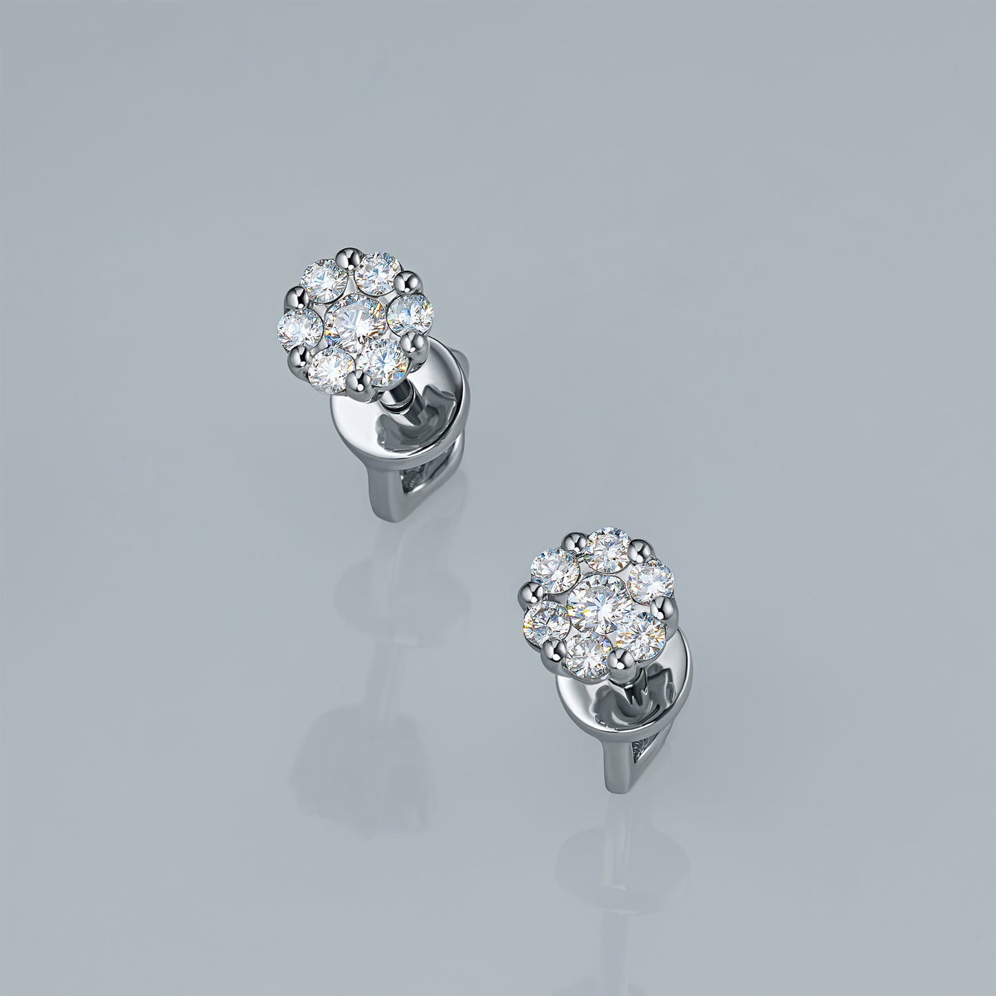 Sterling Silver Earring Studs with Lab-Created Diamonds 0.230 CT.TW