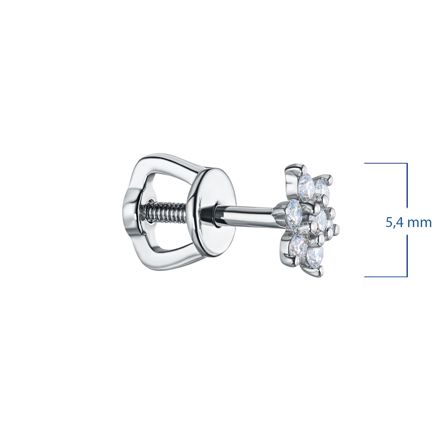 Sterling Silver Earring Studs with Lab-Created Diamonds 0.210 CT.TW
