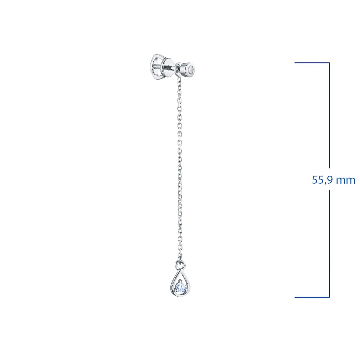 Sterling Silver Earring Studs with Lab-Created Diamonds 0.210 CT.TW