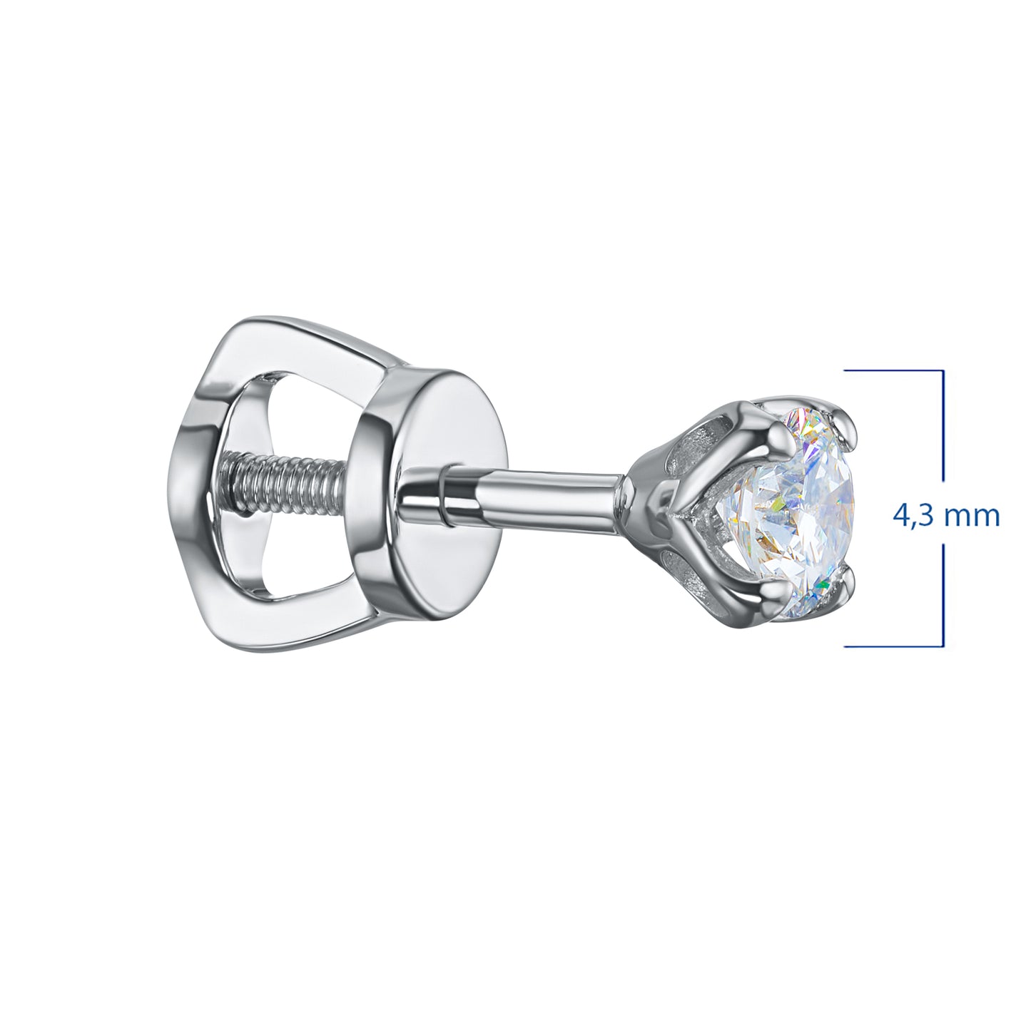Sterling Silver Earring Studs with Lab-Created Diamonds 0.550 CT.TW